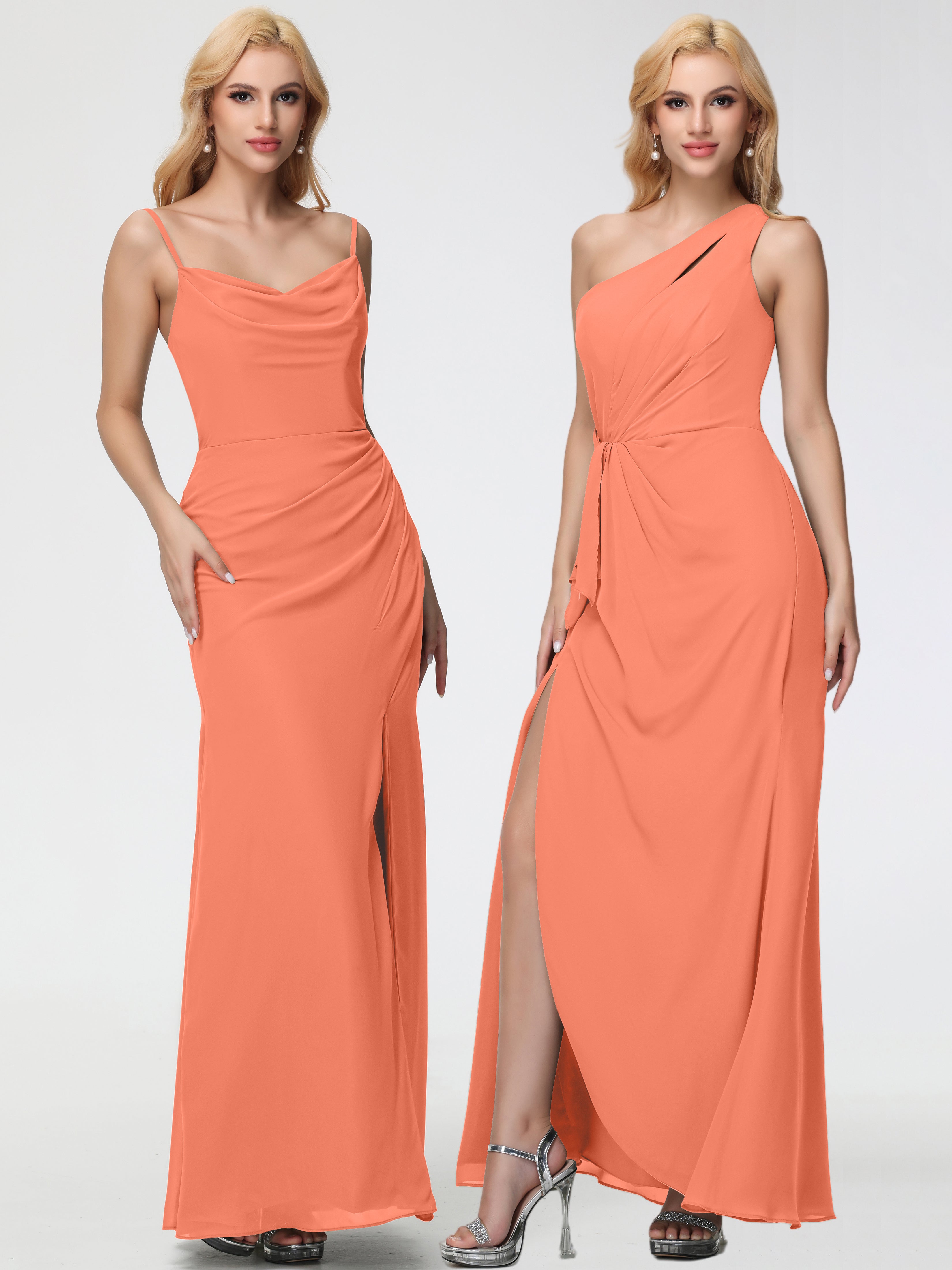 Cowl Sheath/Column Spaghetti Straps Chiffon Bridesmaid Dresses (Copy)