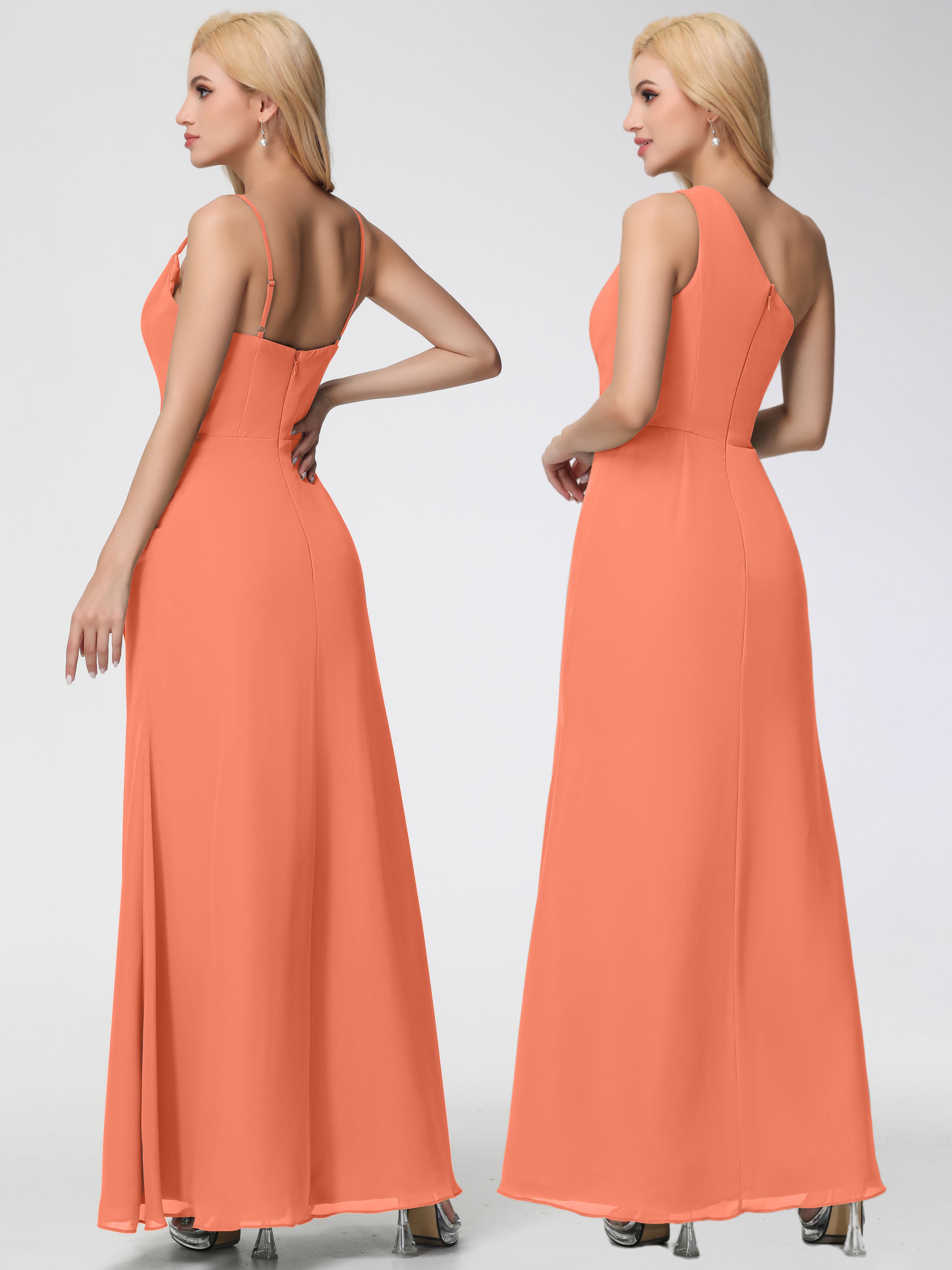Cowl Sheath/Column Spaghetti Straps Chiffon Bridesmaid Dresses (Copy)