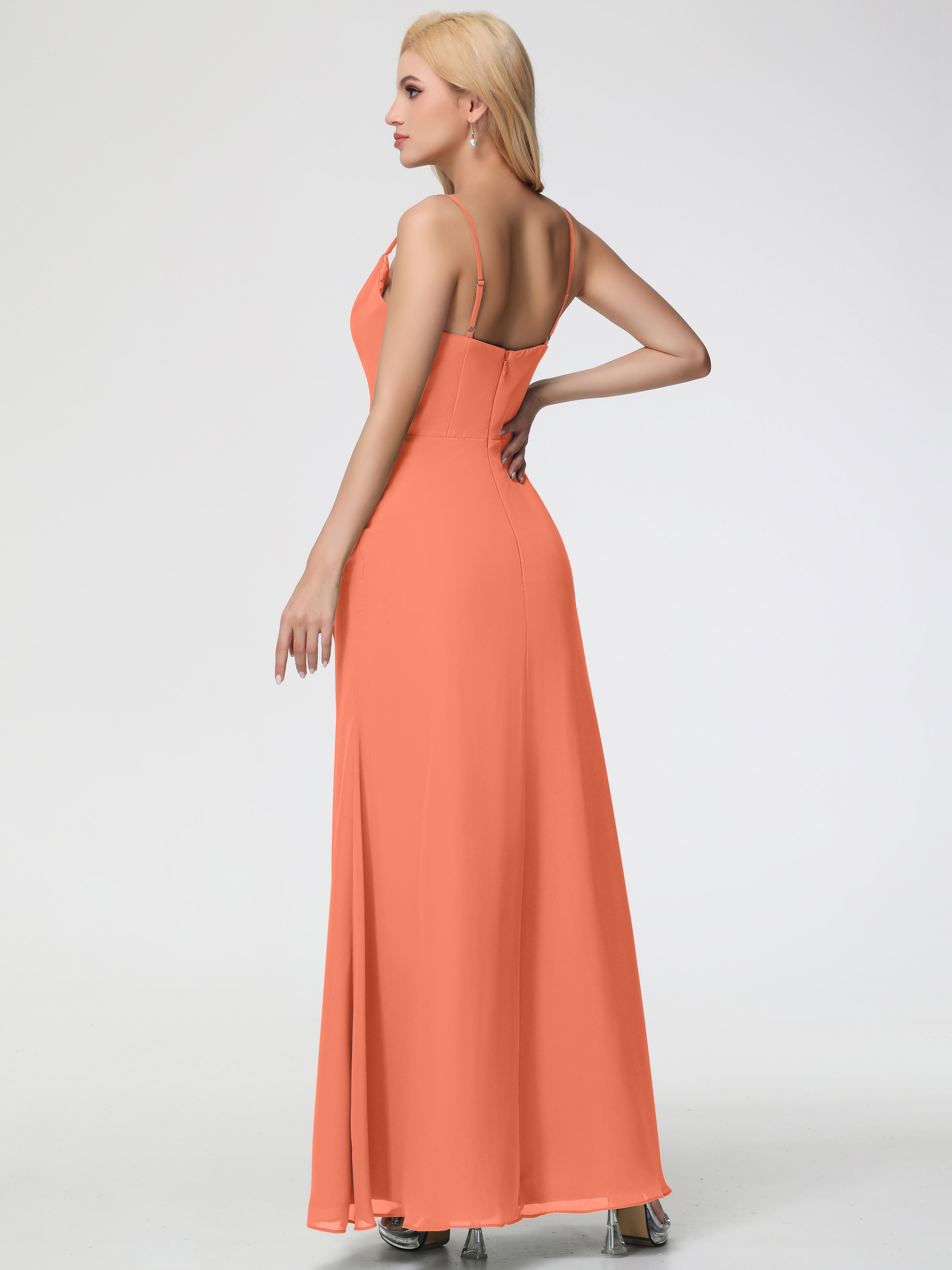 Cowl Sheath/Column Spaghetti Straps Chiffon Bridesmaid Dresses (Copy)