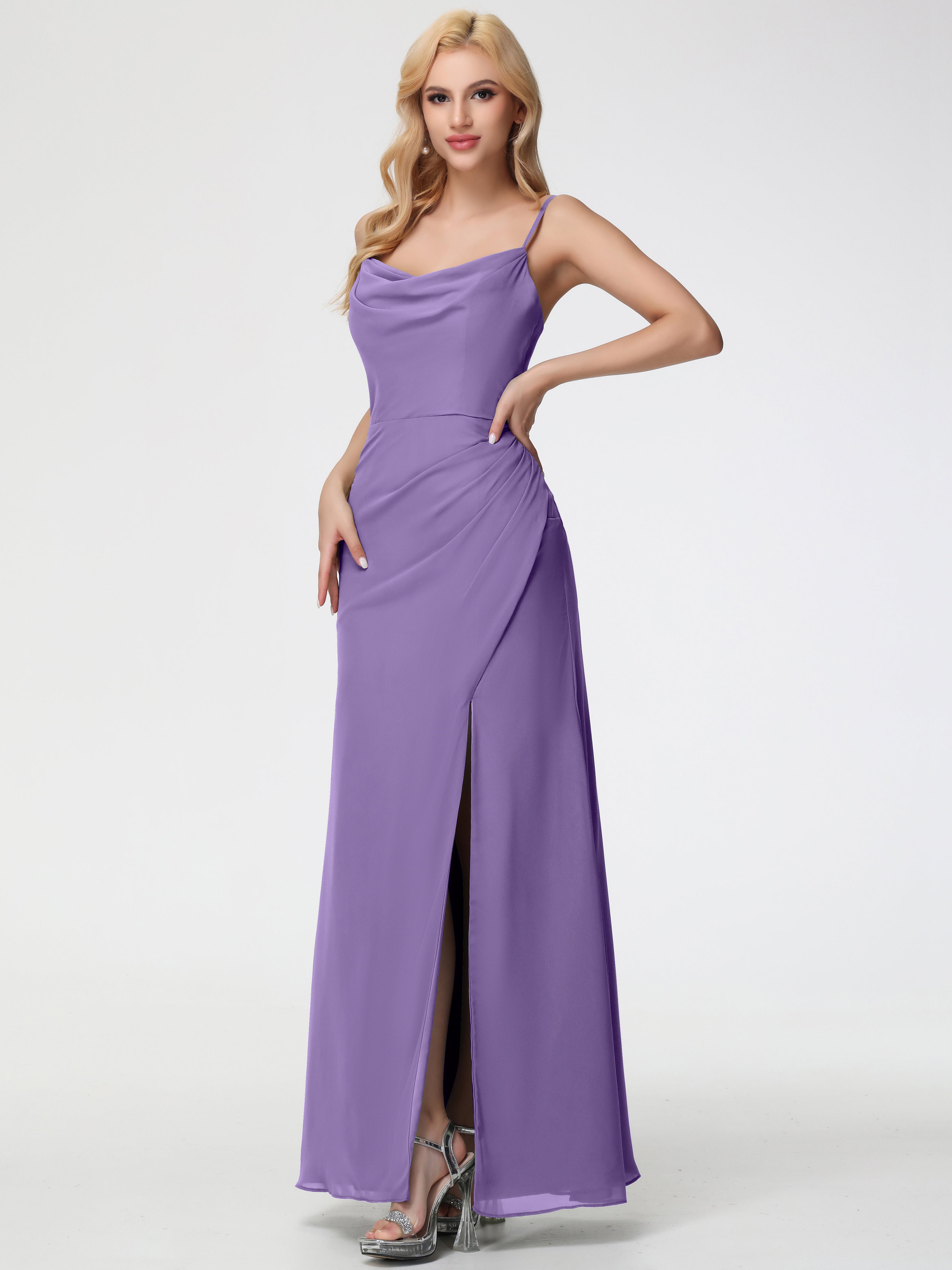 Cowl Sheath/Column Spaghetti Straps Chiffon Bridesmaid Dresses (Copy)