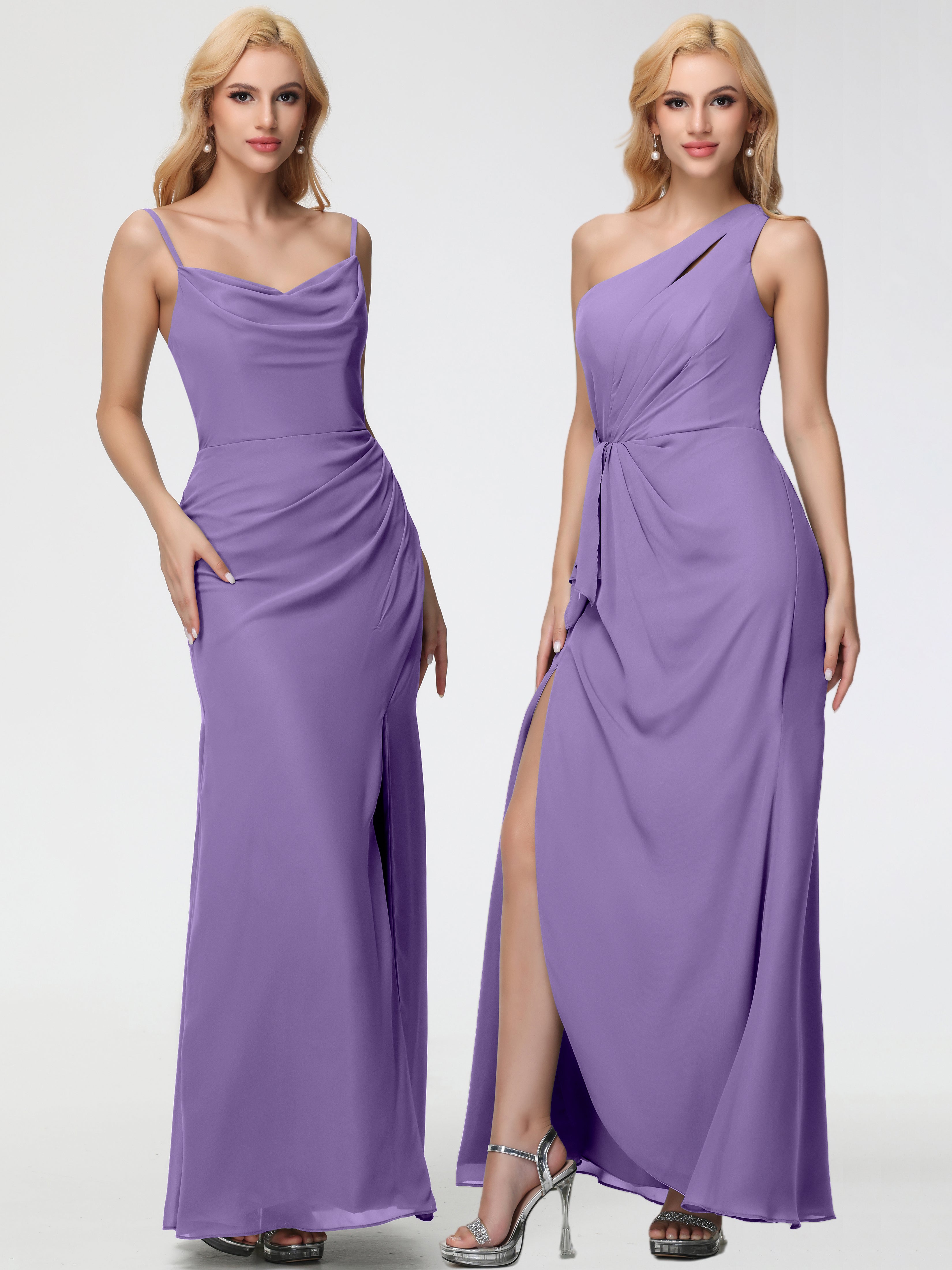 Cowl Sheath/Column Spaghetti Straps Chiffon Bridesmaid Dresses (Copy)
