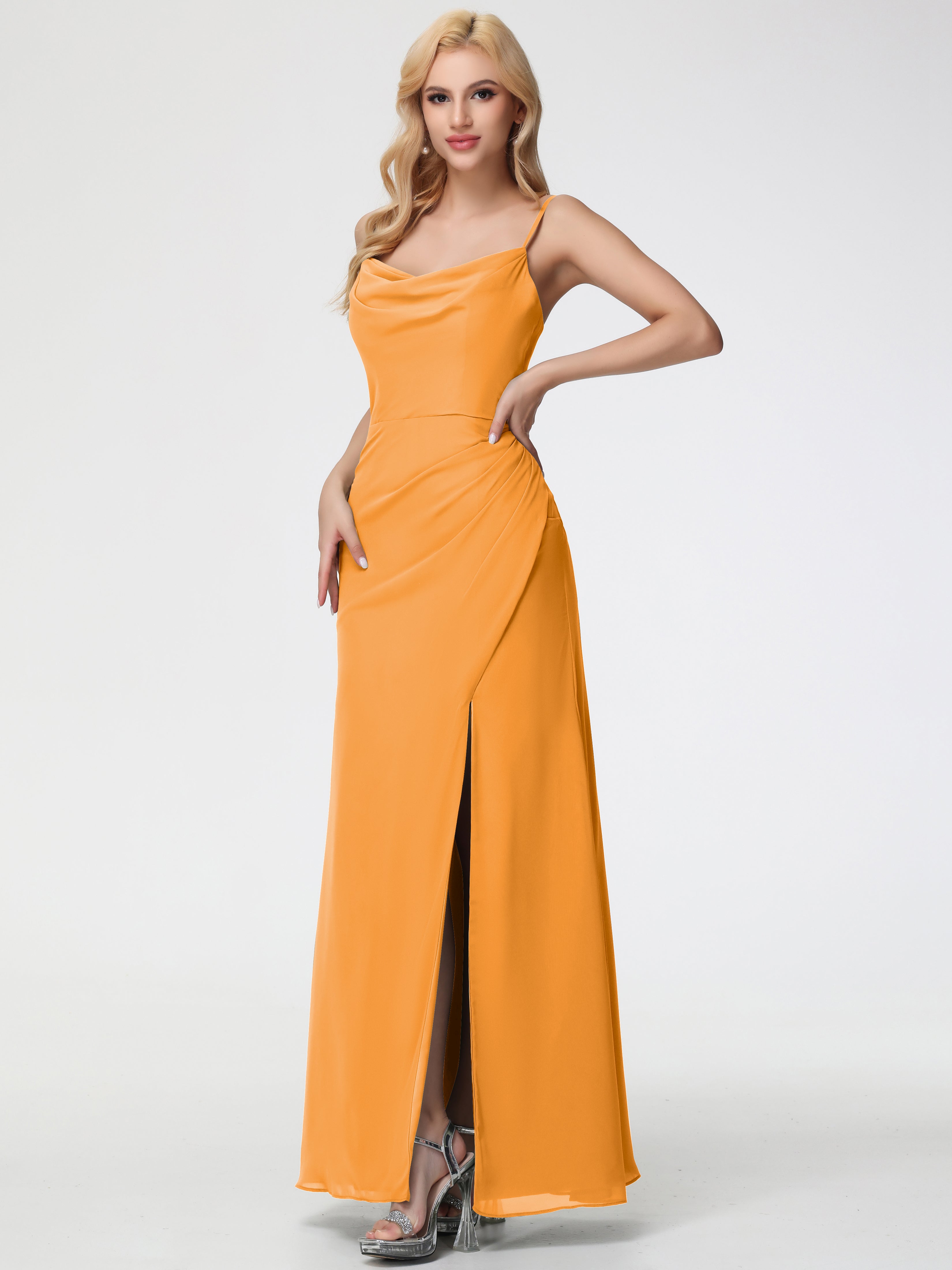 Cowl Sheath/Column Spaghetti Straps Chiffon Bridesmaid Dresses (Copy)