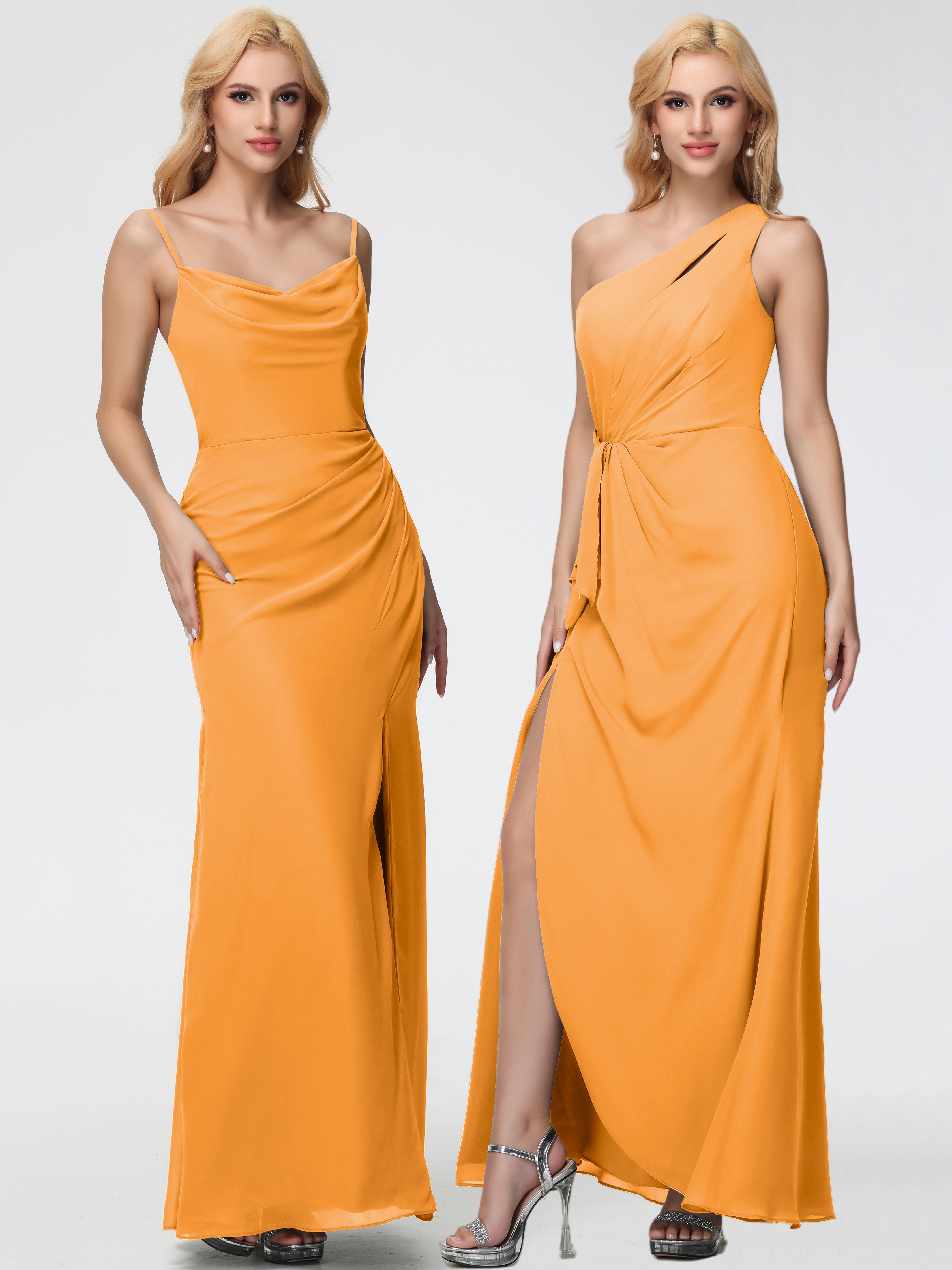 Cowl Sheath/Column Spaghetti Straps Chiffon Bridesmaid Dresses (Copy)