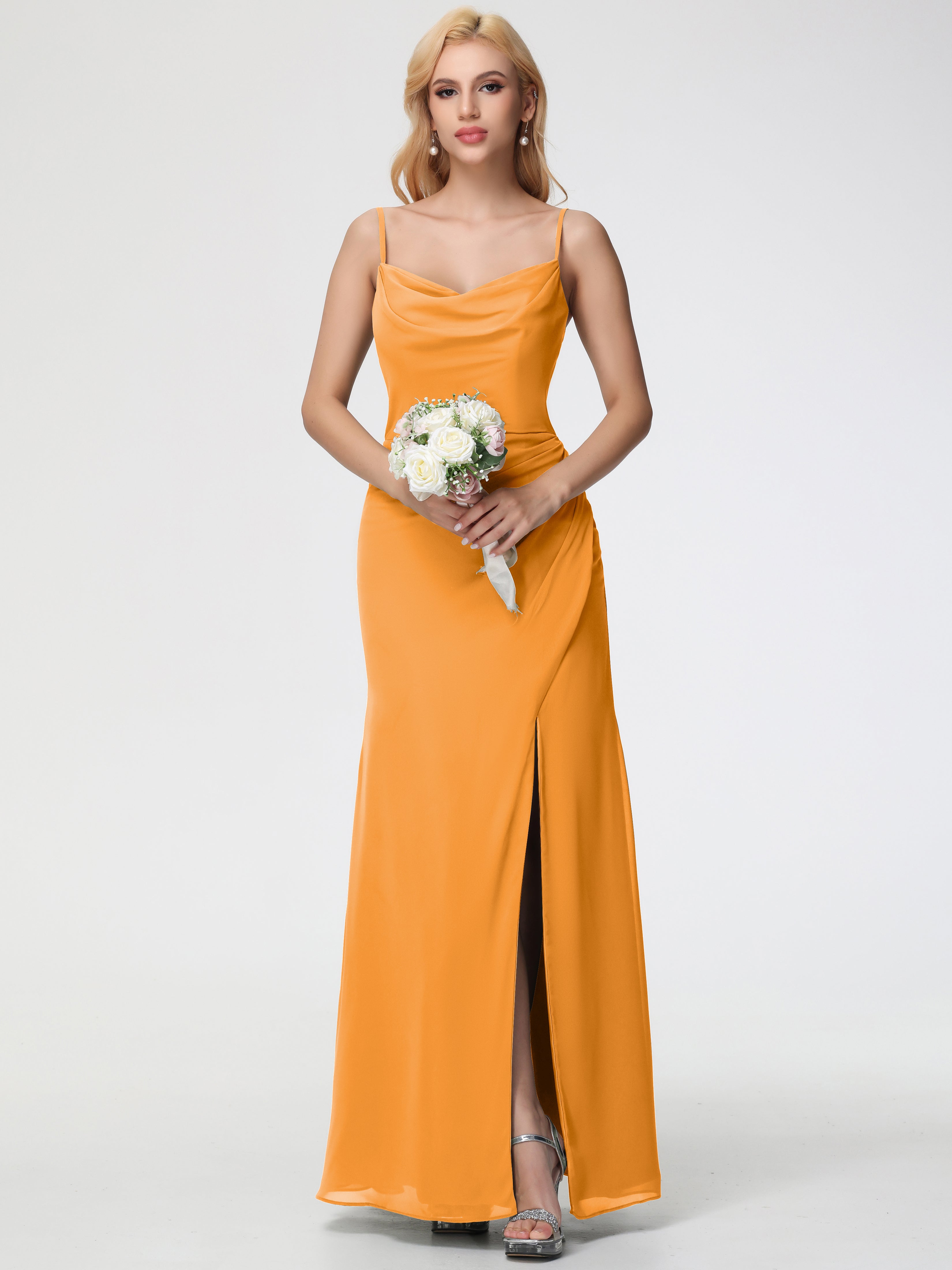 Cowl Sheath/Column Spaghetti Straps Chiffon Bridesmaid Dresses (Copy)