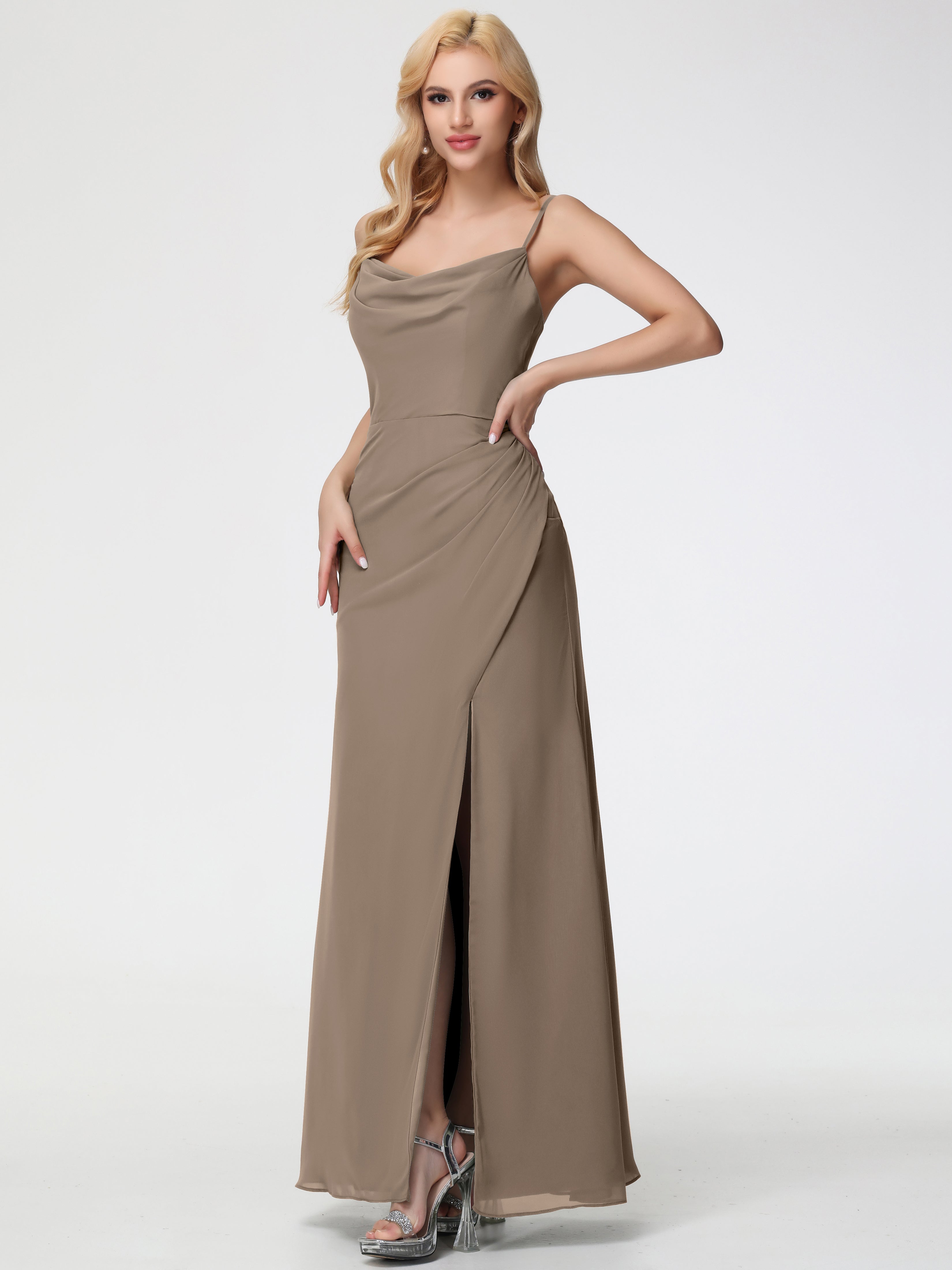 Cowl Sheath/Column Spaghetti Straps Chiffon Bridesmaid Dresses (Copy)