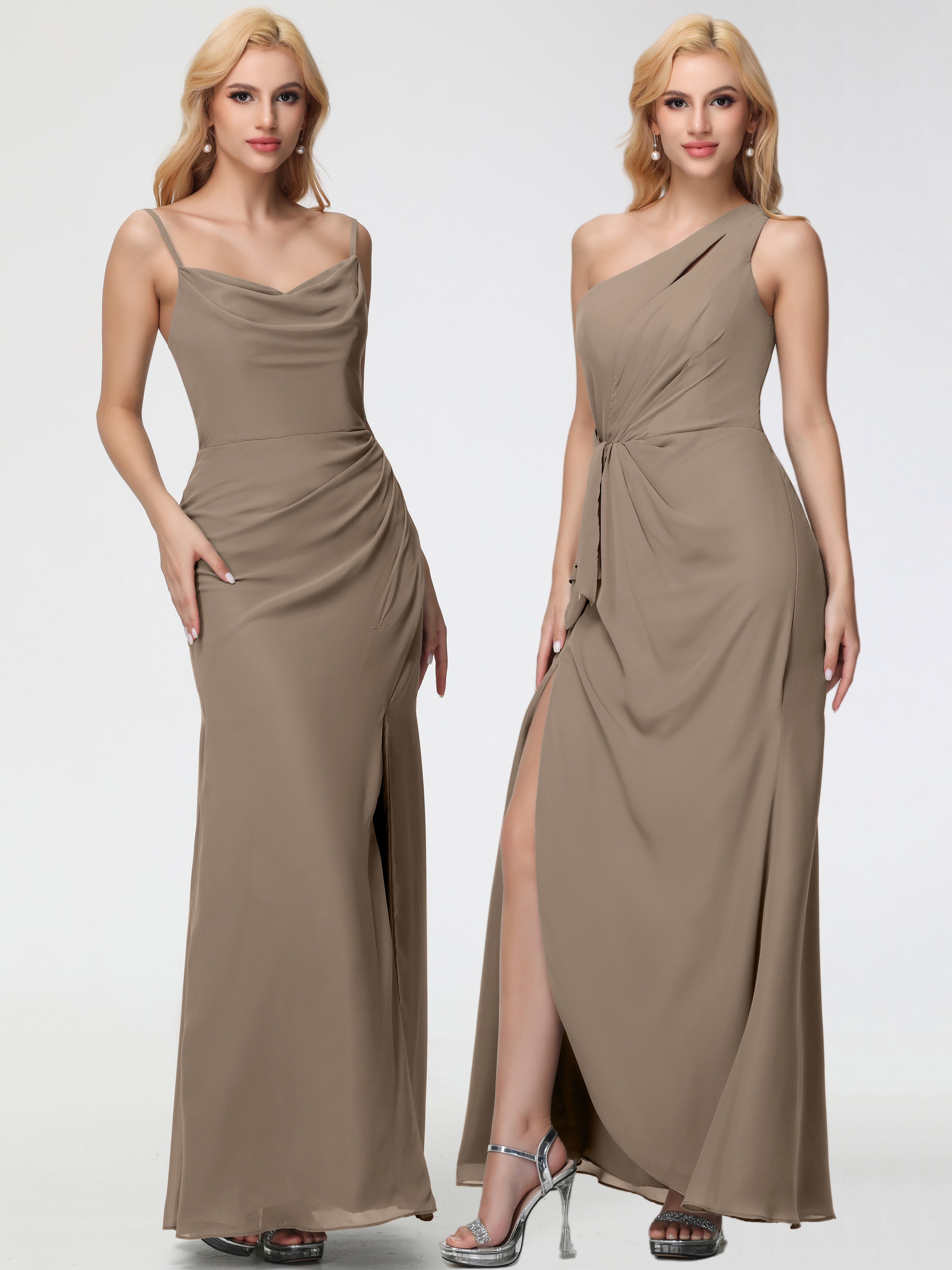 Cowl Sheath/Column Spaghetti Straps Chiffon Bridesmaid Dresses (Copy)