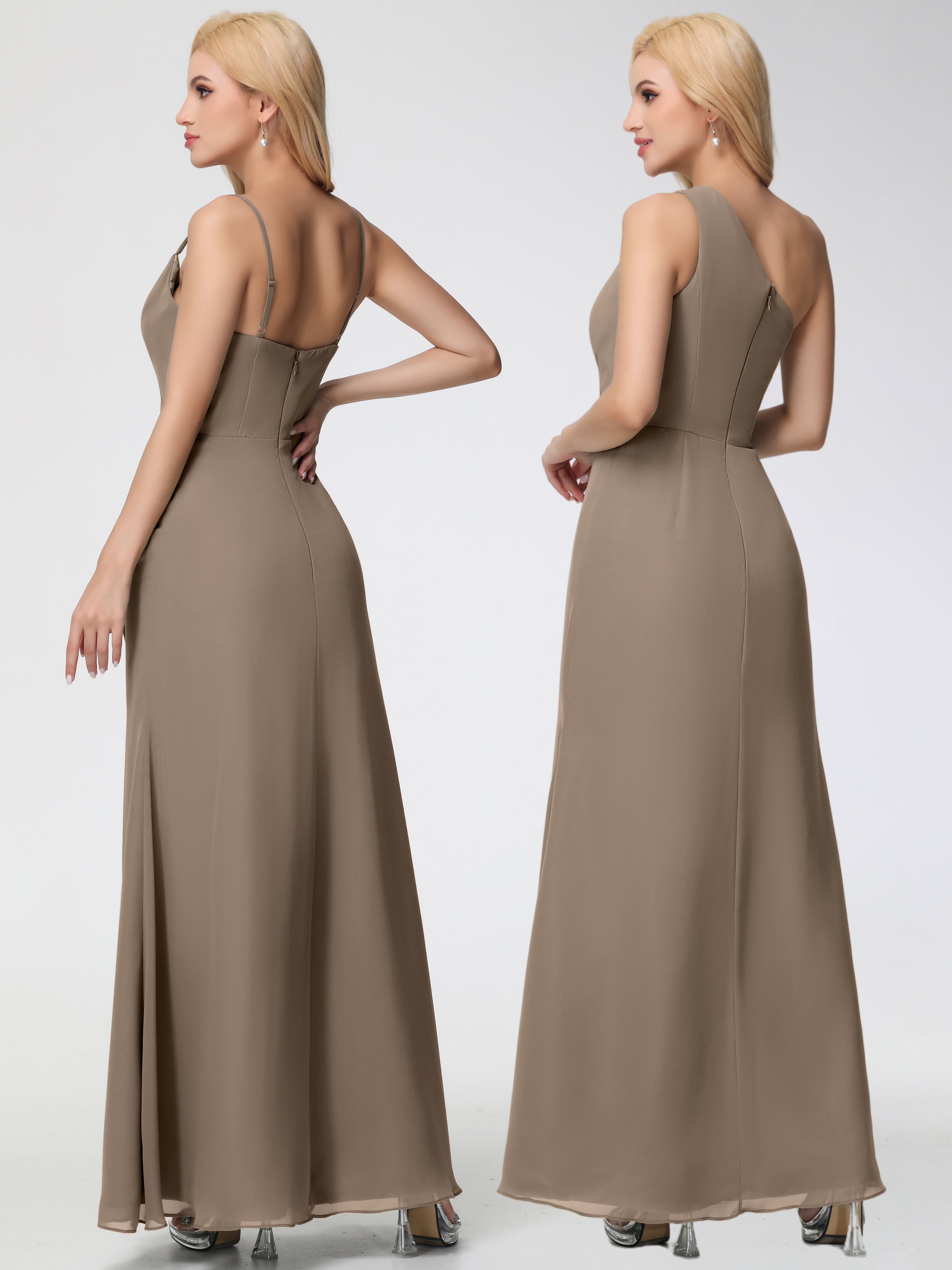 Cowl Sheath/Column Spaghetti Straps Chiffon Bridesmaid Dresses (Copy)