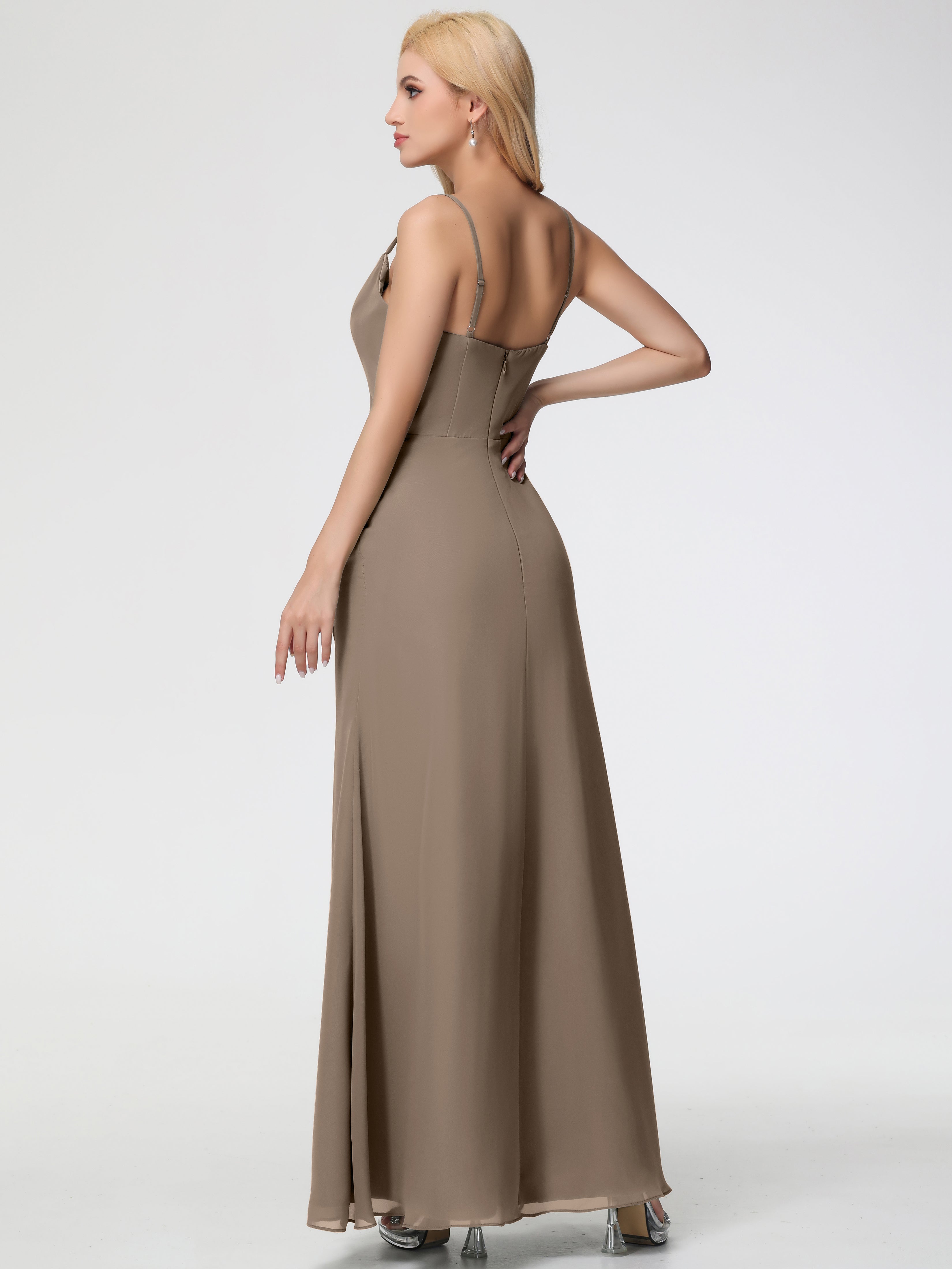 Cowl Sheath/Column Spaghetti Straps Chiffon Bridesmaid Dresses (Copy)
