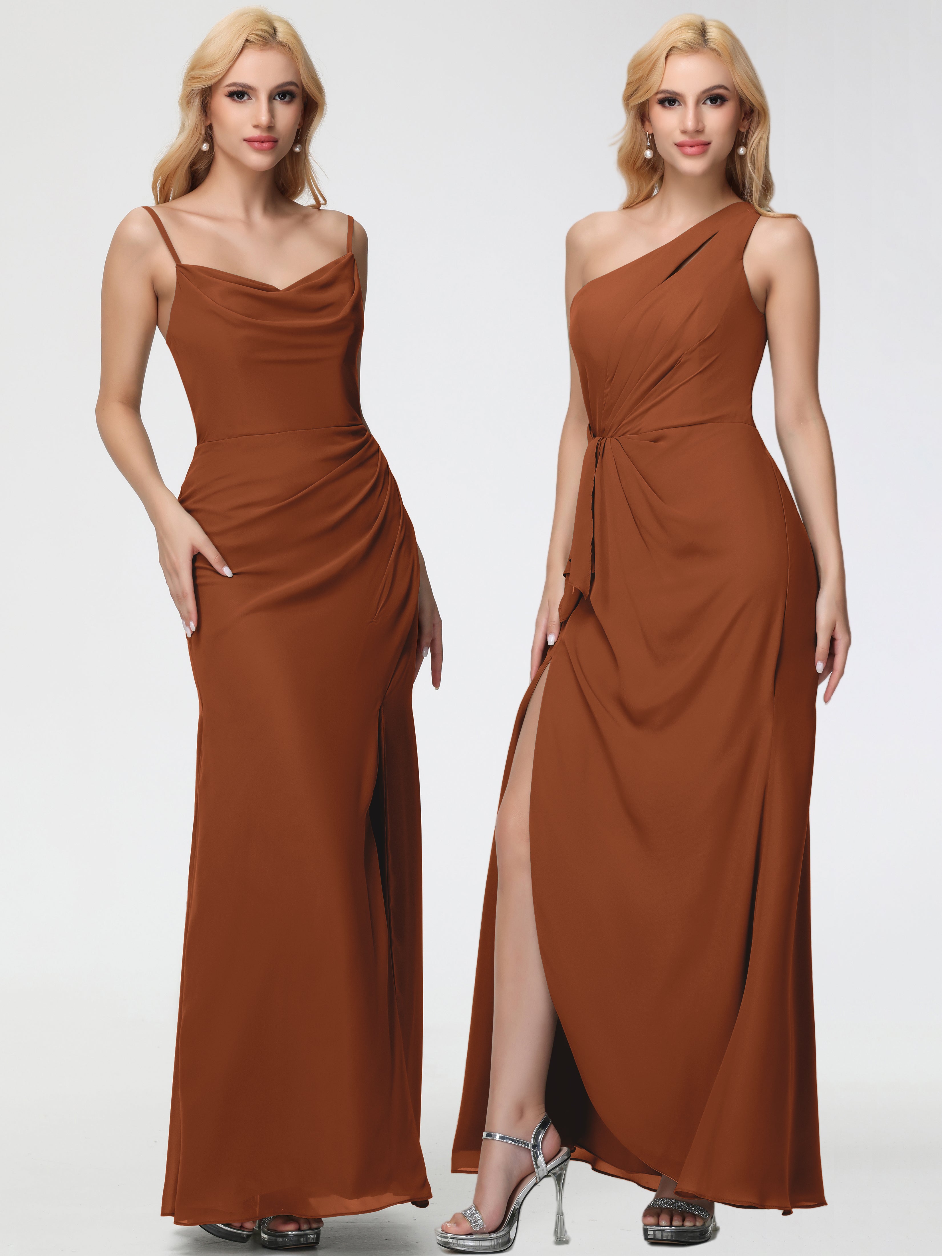 Cowl Sheath/Column Spaghetti Straps Chiffon Bridesmaid Dresses (Copy)