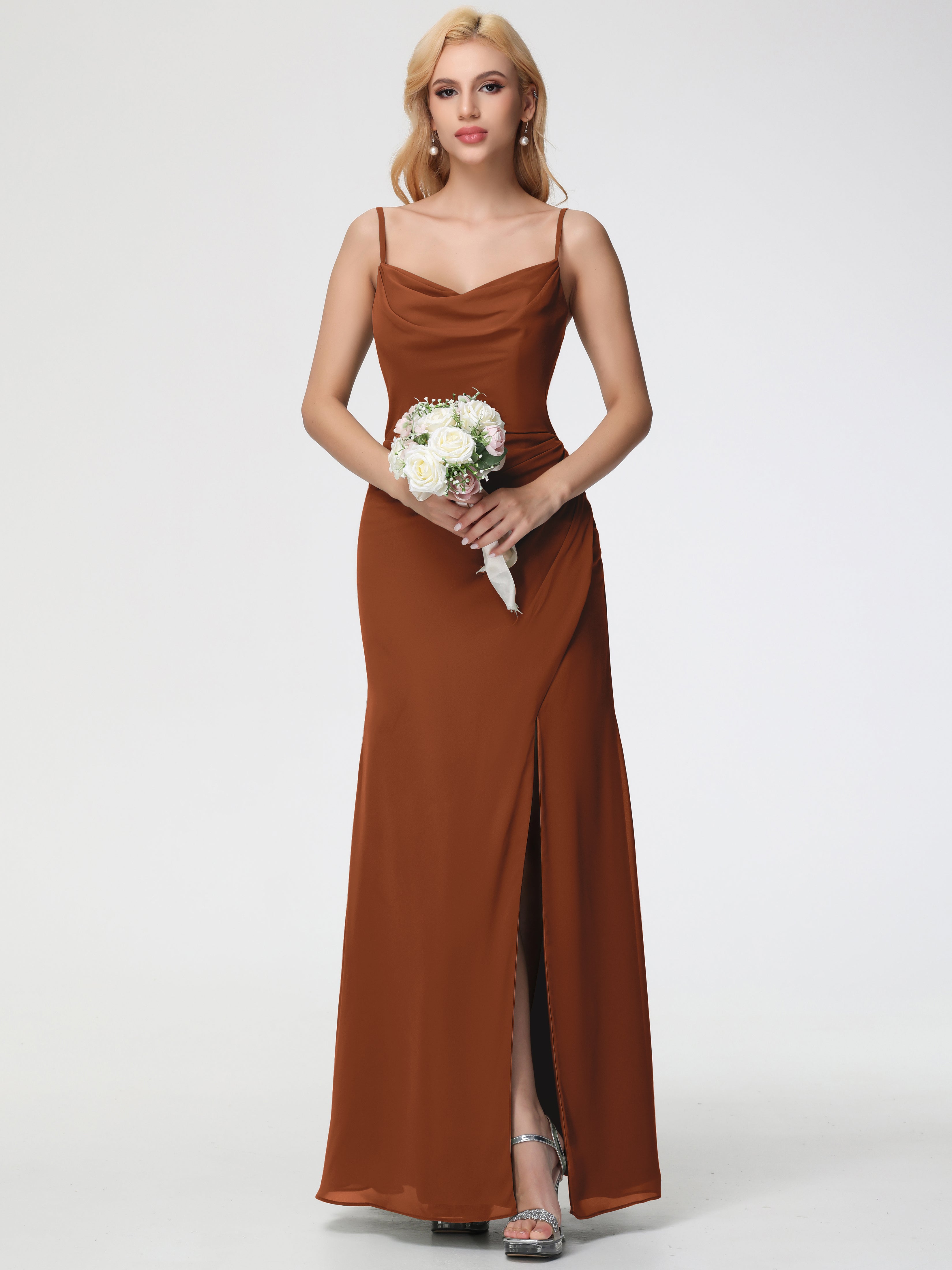 Cowl Sheath/Column Spaghetti Straps Chiffon Bridesmaid Dresses (Copy)