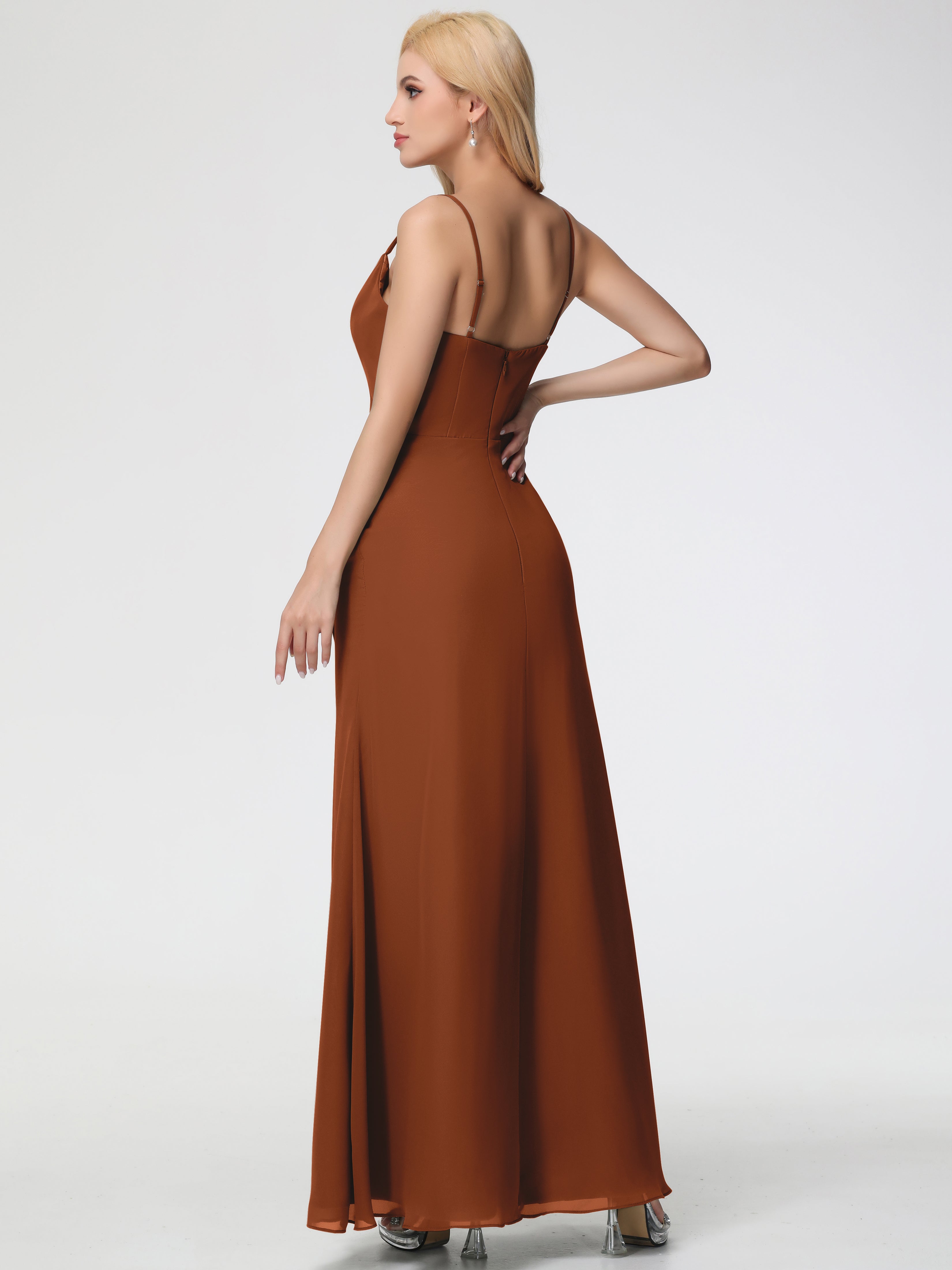 Cowl Sheath/Column Spaghetti Straps Chiffon Bridesmaid Dresses (Copy)