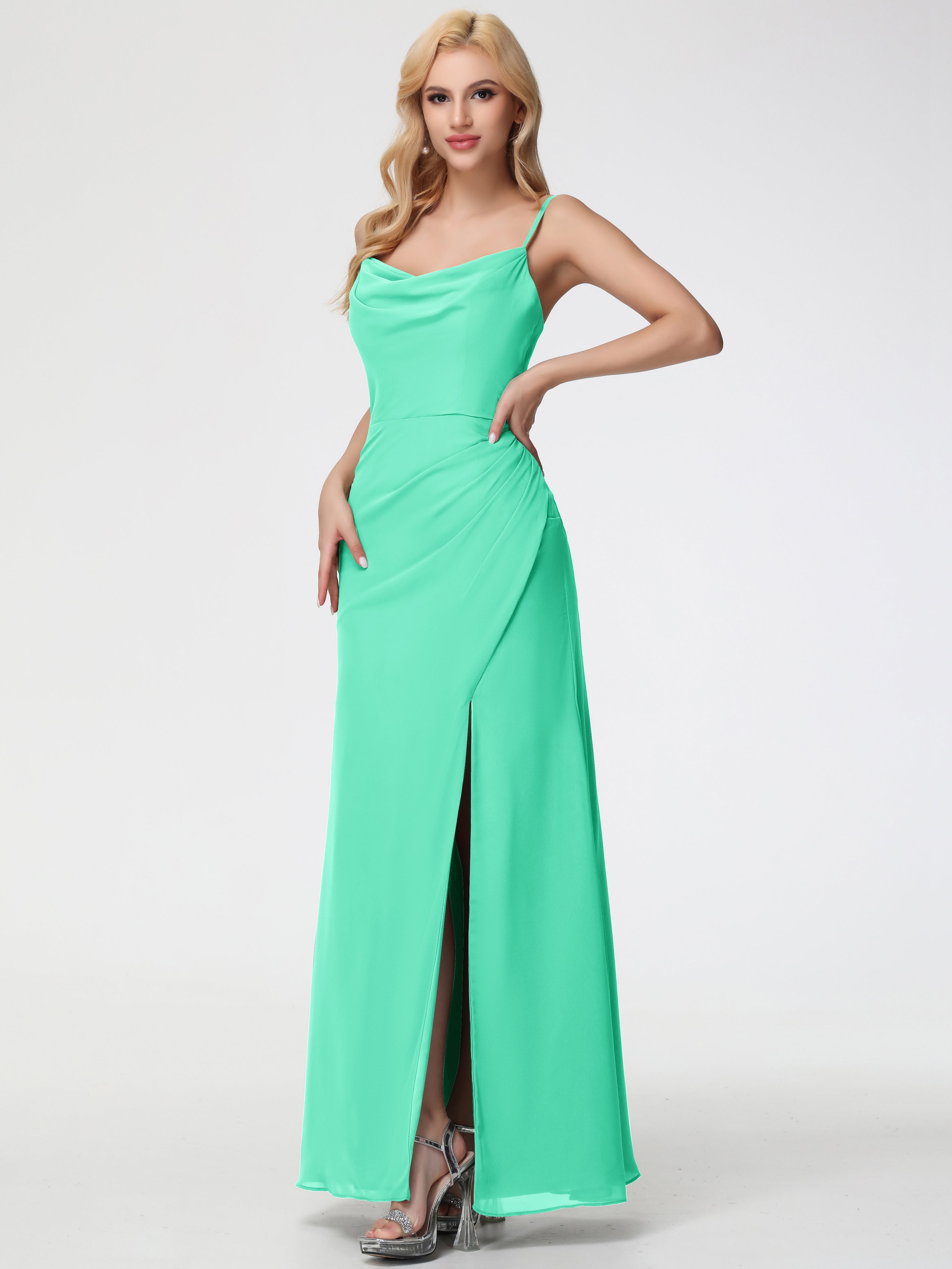 Cowl Sheath/Column Spaghetti Straps Chiffon Bridesmaid Dresses (Copy)