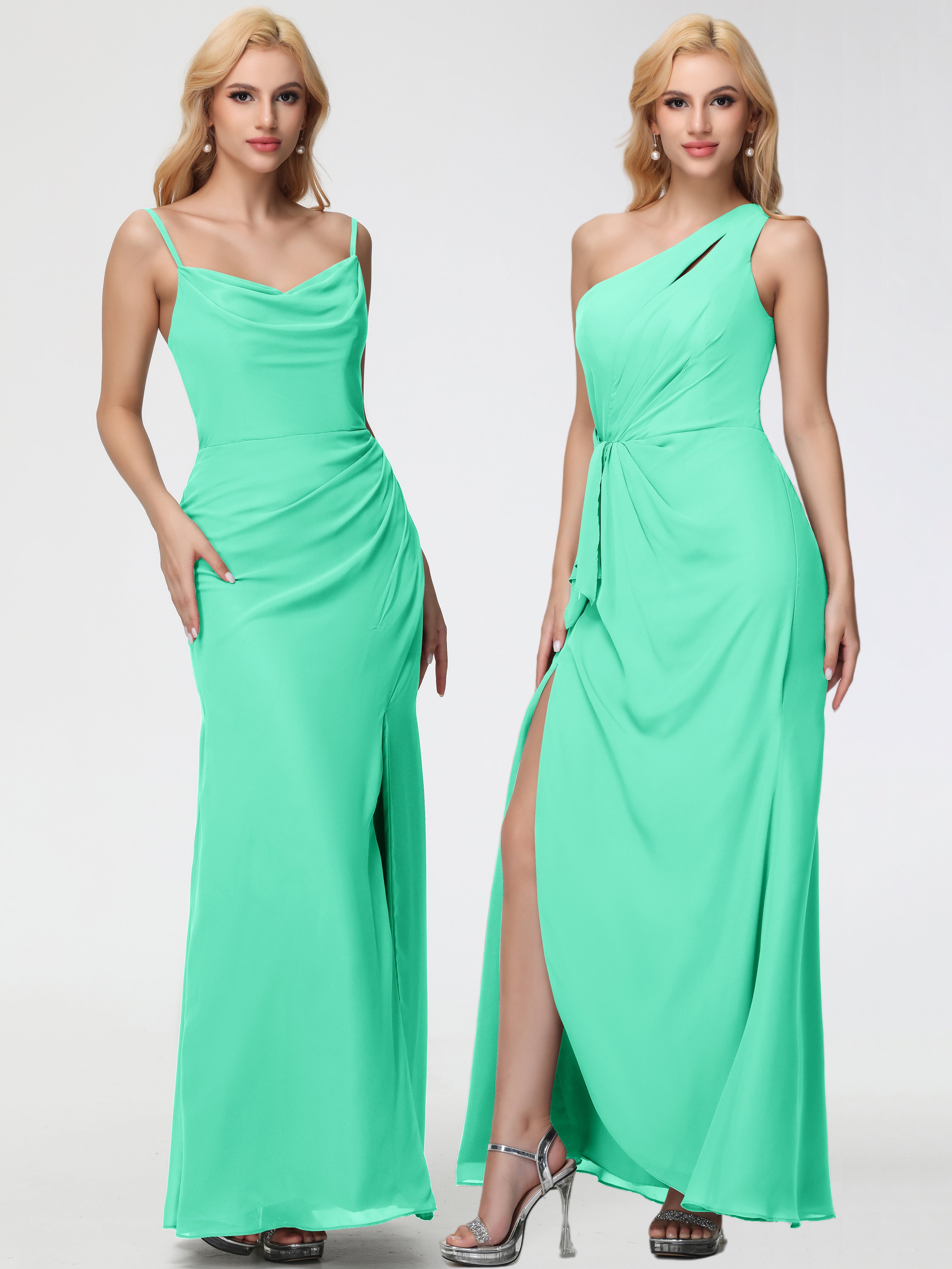 Cowl Sheath/Column Spaghetti Straps Chiffon Bridesmaid Dresses (Copy)