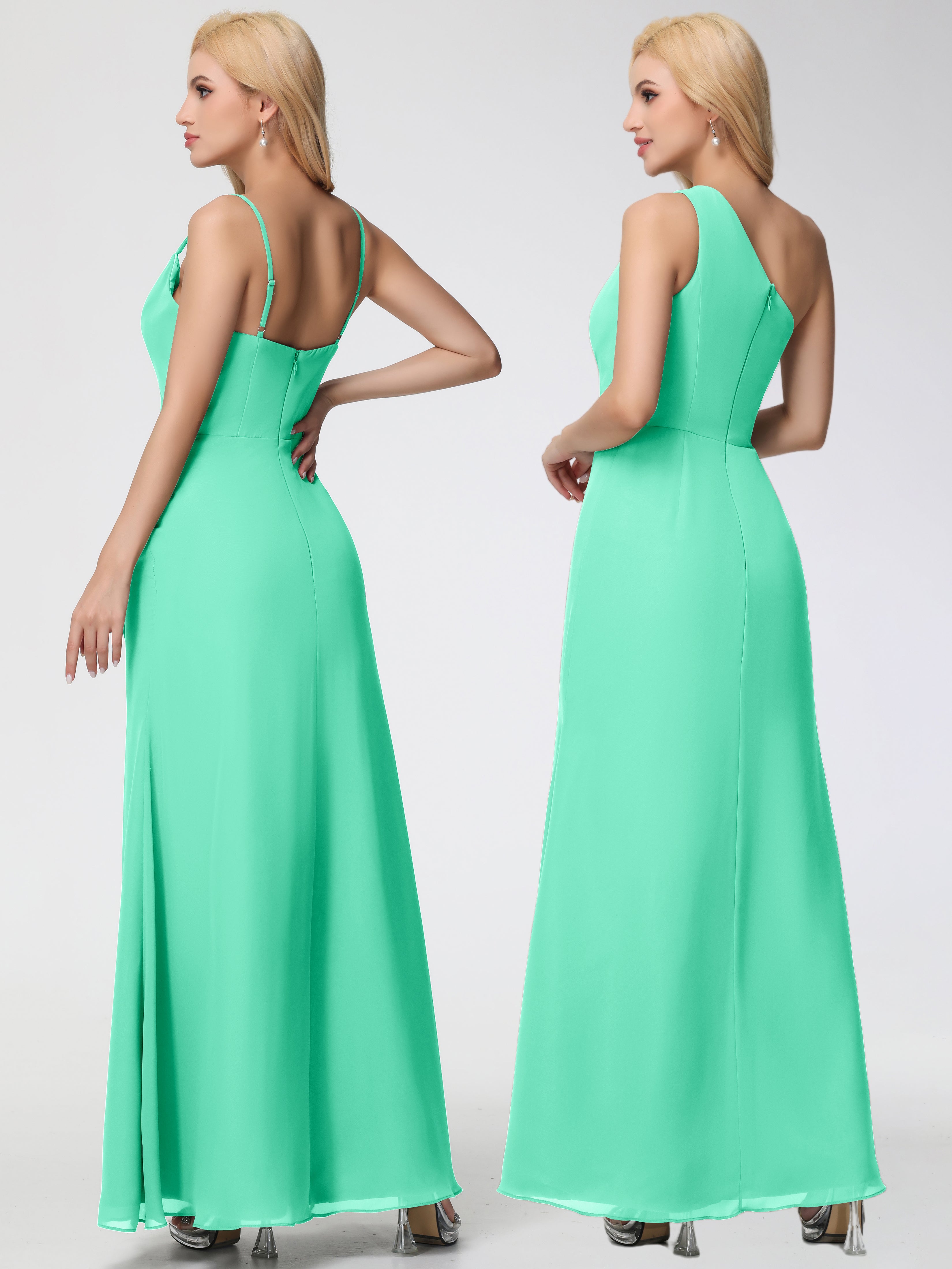 Cowl Sheath/Column Spaghetti Straps Chiffon Bridesmaid Dresses (Copy)