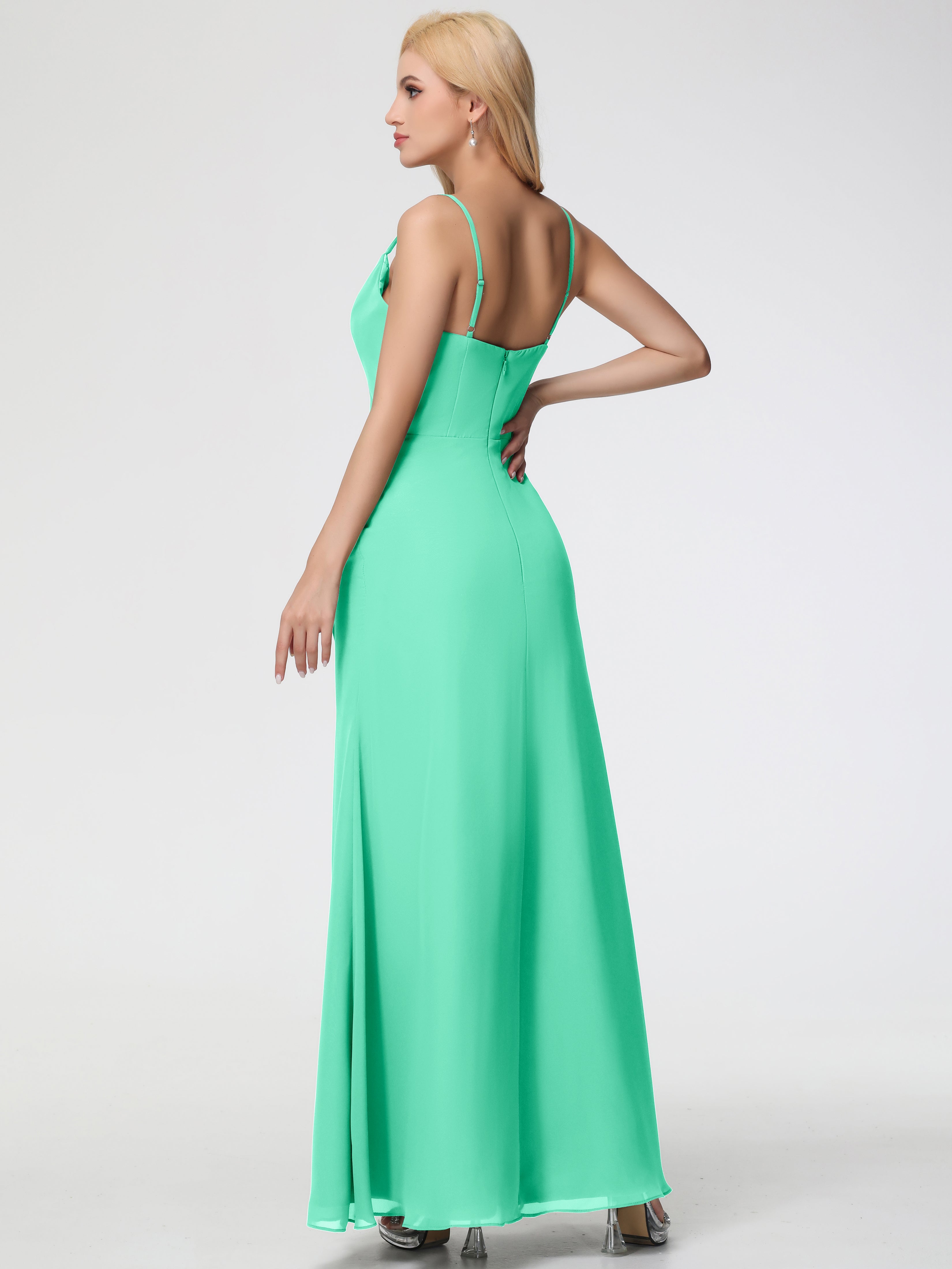 Cowl Sheath/Column Spaghetti Straps Chiffon Bridesmaid Dresses (Copy)