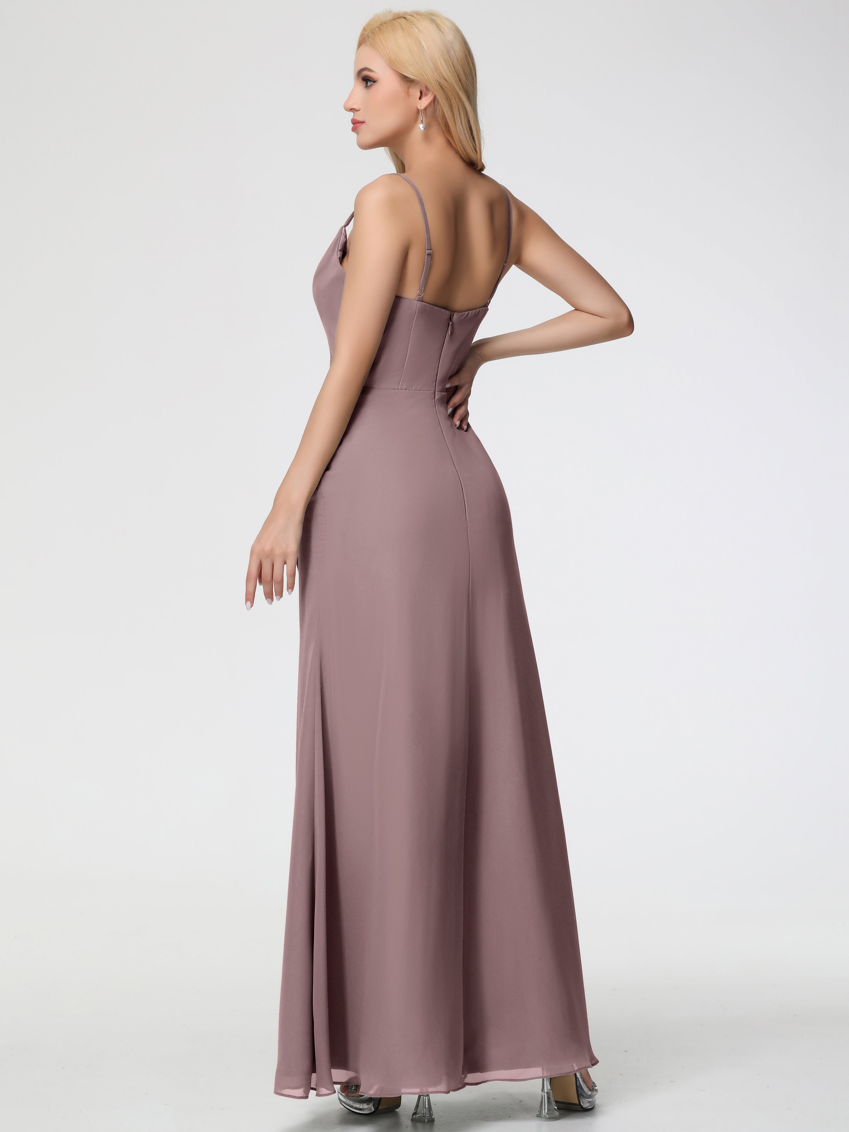 Cowl Sheath/Column Spaghetti Straps Chiffon Bridesmaid Dresses (Copy)