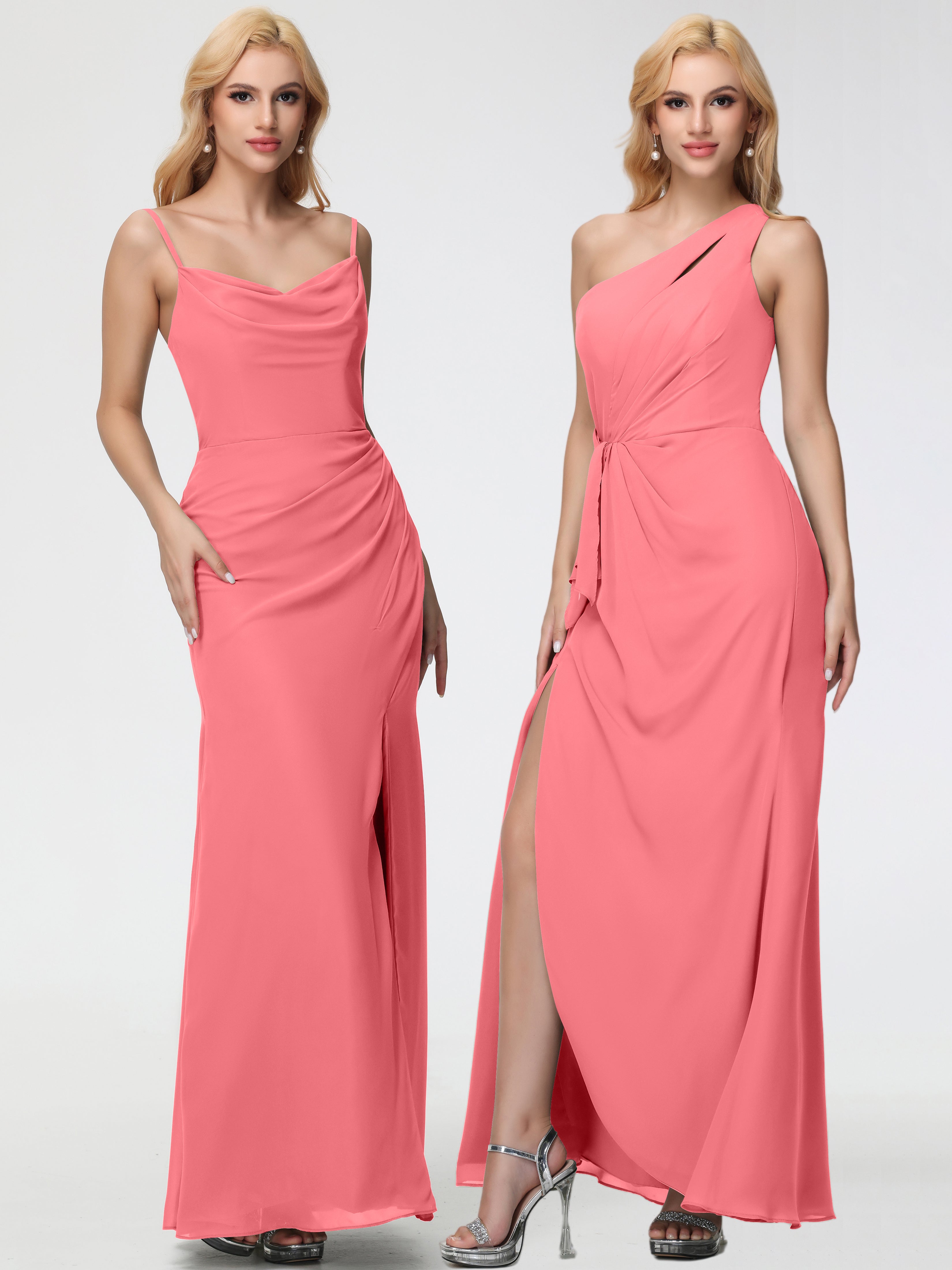 Cowl Sheath/Column Spaghetti Straps Chiffon Bridesmaid Dresses (Copy)
