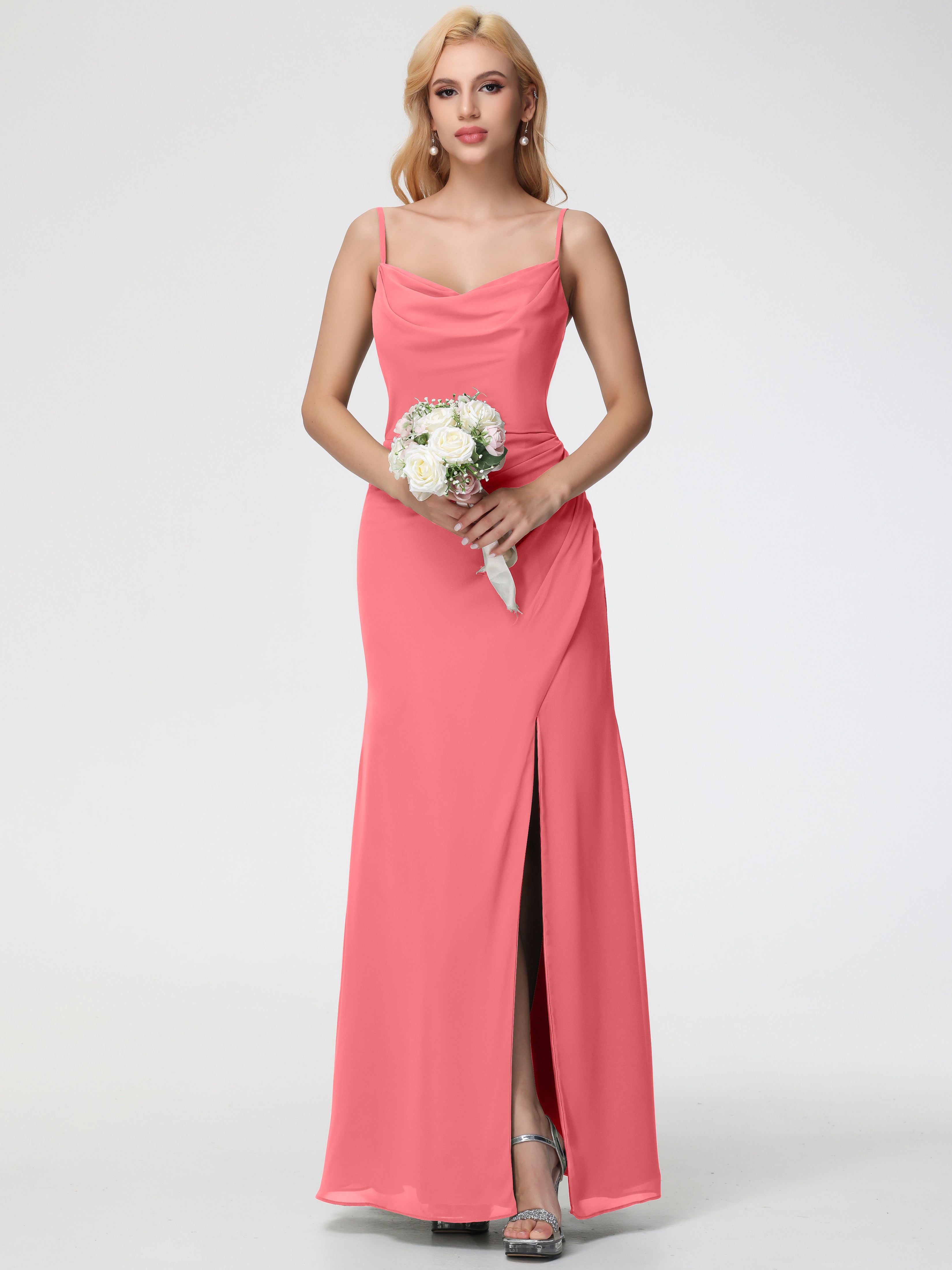 Cowl Sheath/Column Spaghetti Straps Chiffon Bridesmaid Dresses (Copy)