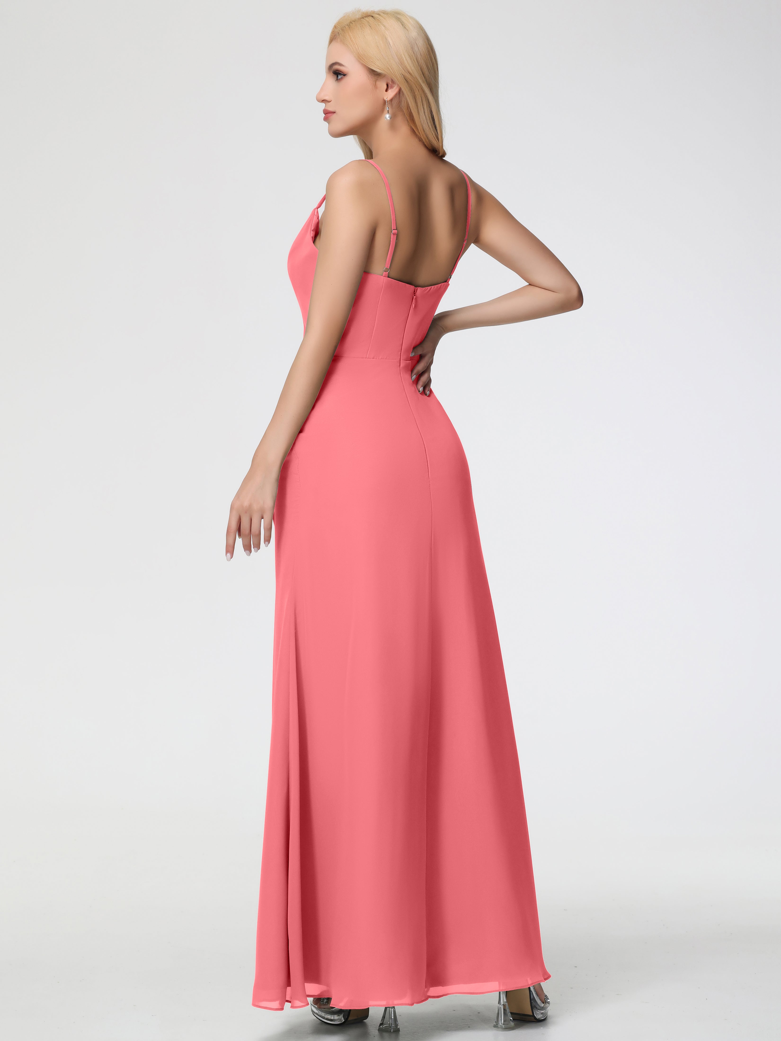 Cowl Sheath/Column Spaghetti Straps Chiffon Bridesmaid Dresses (Copy)