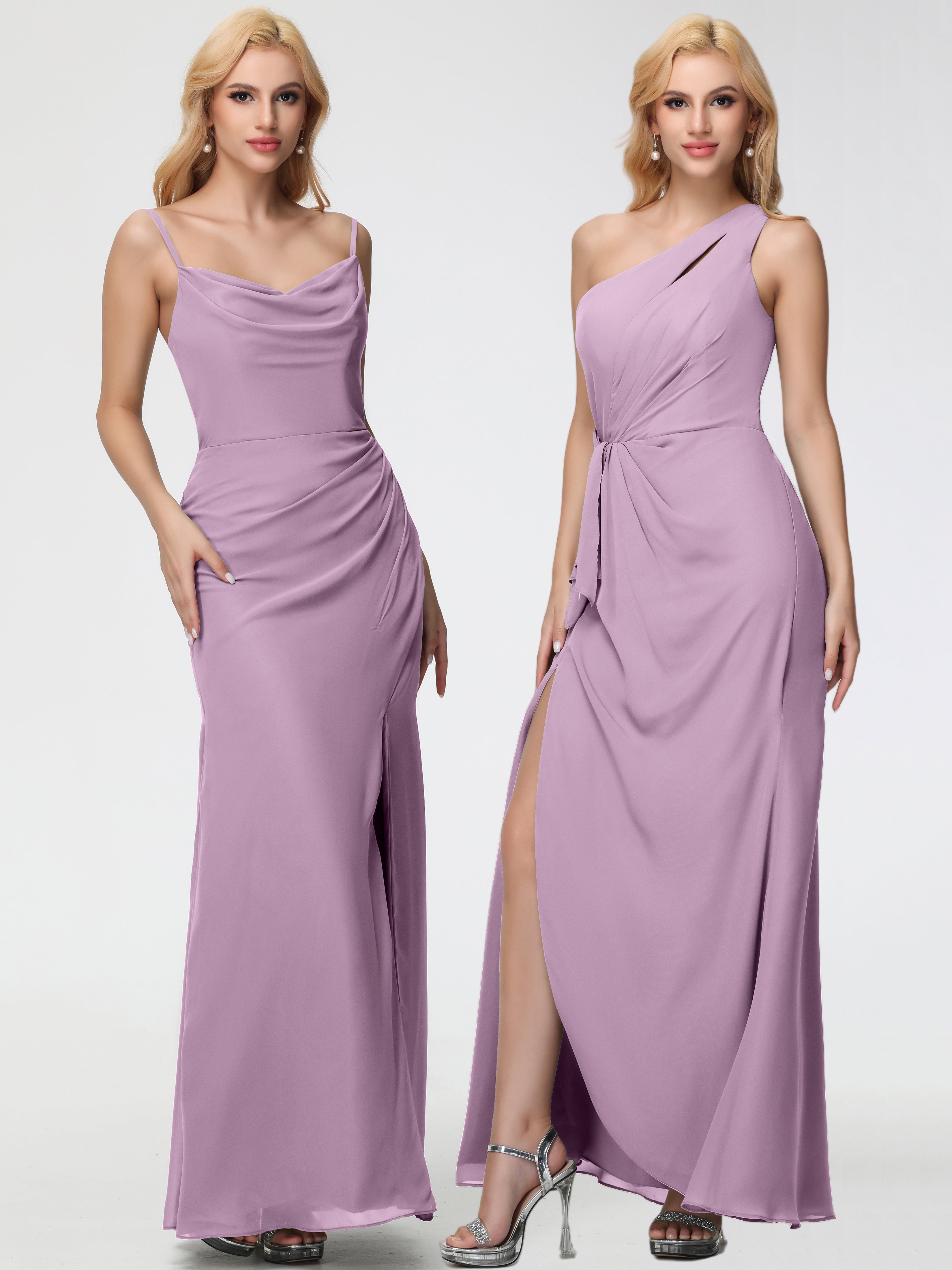 Cowl Sheath/Column Spaghetti Straps Chiffon Bridesmaid Dresses (Copy)