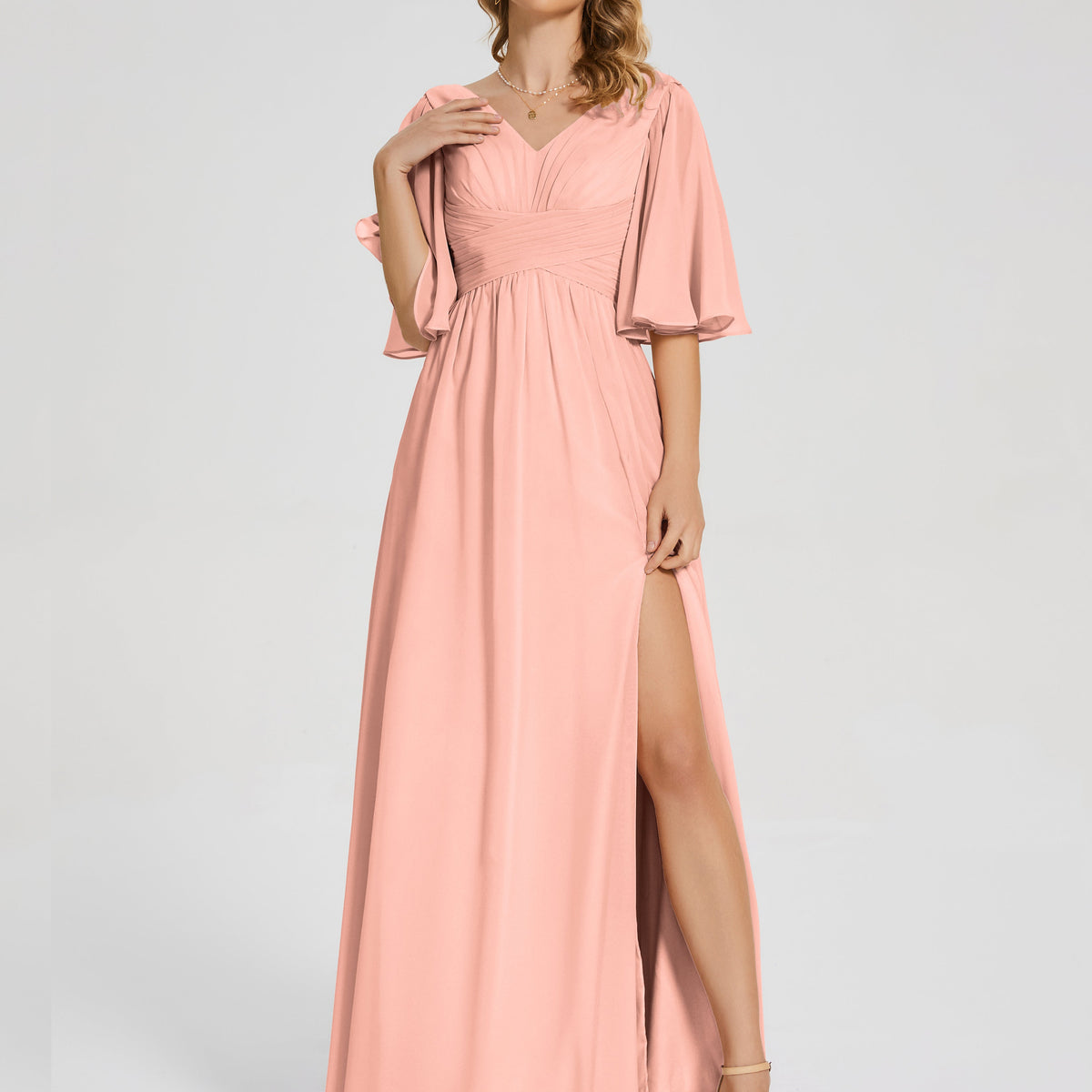 long chiffon dress black Off Shoulder Formal Bridesmaids FW25Outlet Brown Dress Shoes With opening allowing for bra Size:Us Size 4
