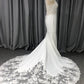Mermaid V-neck Court Train Sleeveless Wedding Dresses With Lace