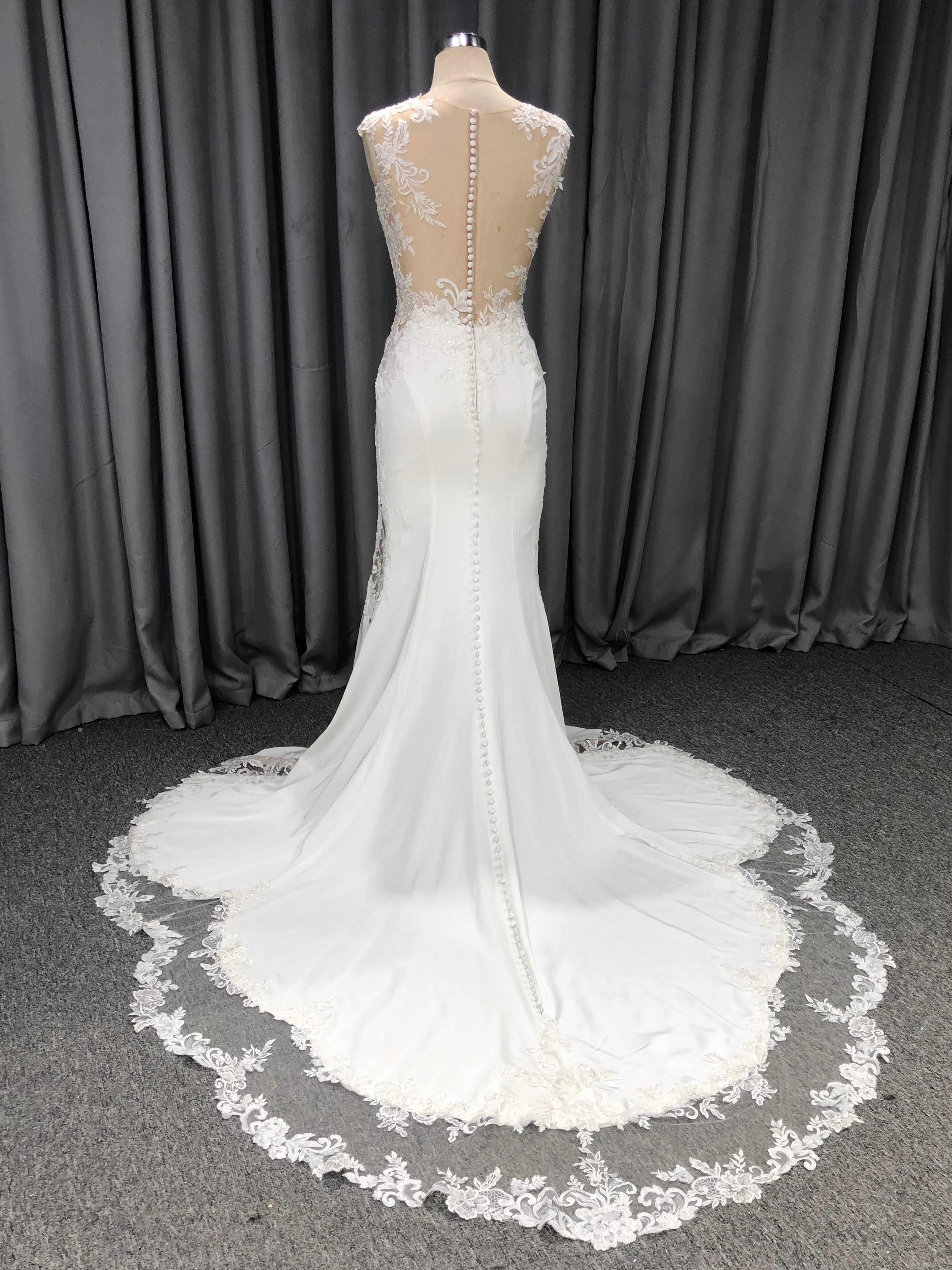 Mermaid Sheath Sweetheart Court Train Sleeveless Wedding Dresses With Lace