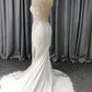 Mermaid Sheath Sweetheart Court Train Sleeveless Wedding Dresses With Lace