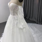 Sweetheart Court Train Long Sleeves Tulle Wedding Dresses With Lace