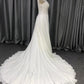 Lace V-neck Court Train Chiffon Wedding Dresses With Lace