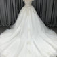 Ball-Gown/Princess Off the Shoulder Court Train Lace Tulle Wedding Dress Sequins