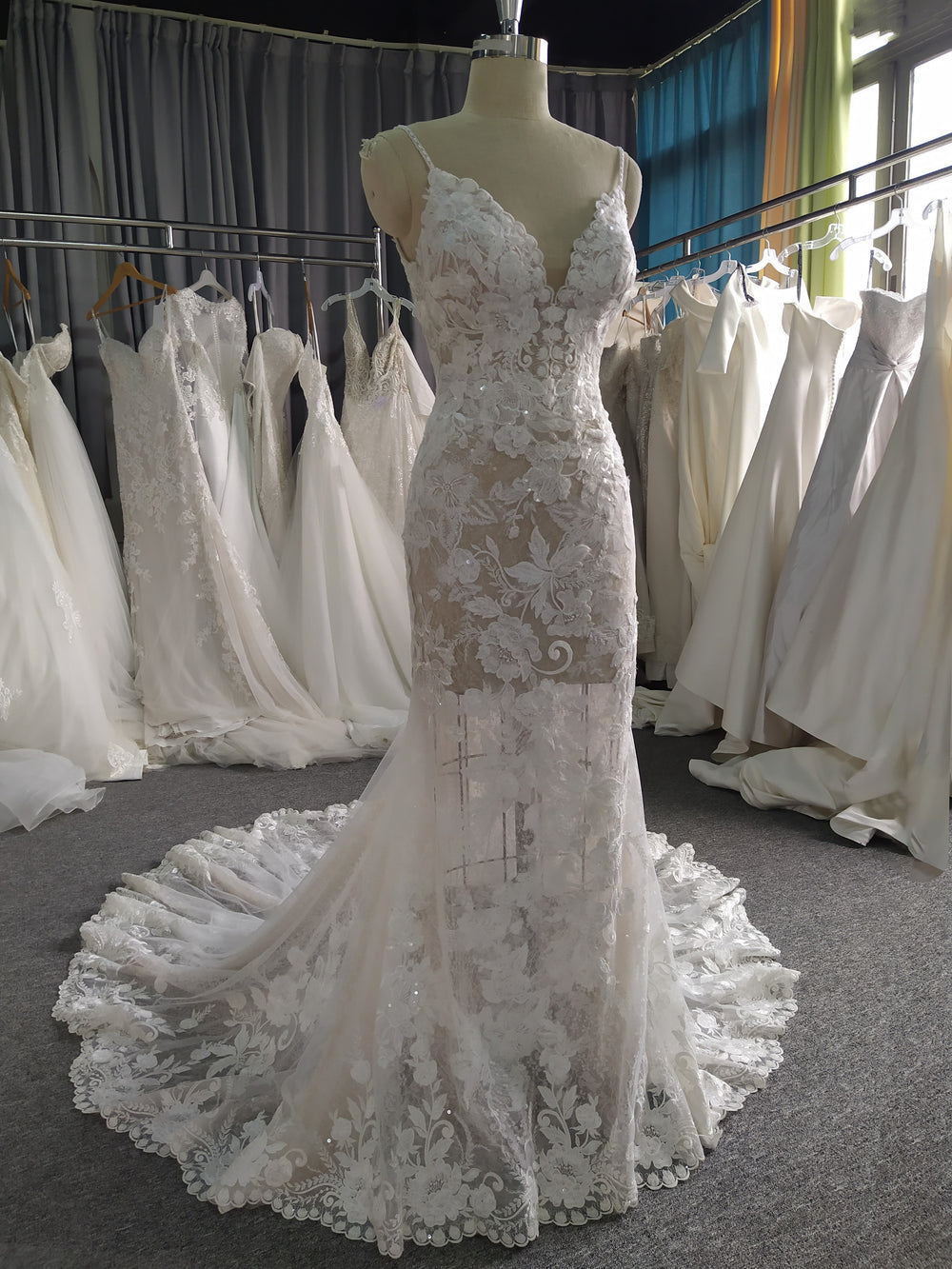 White Captivating Trumpet/Mermaid Sweep Train Pink Zipper Wedding Dresses main image 0