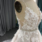 A-Line Spaghetti Straps Sweep Train Wedding Dresses With Lace