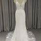 Mermaid Spaghetti Straps Sweep Train Wedding Dresses With Lace
