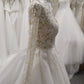 A-Line Long Sleeves Sweep Train Wedding Dresses With Lace