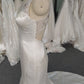 Charming Mermaid V-Neck Court Train Satin Wedding Dresses