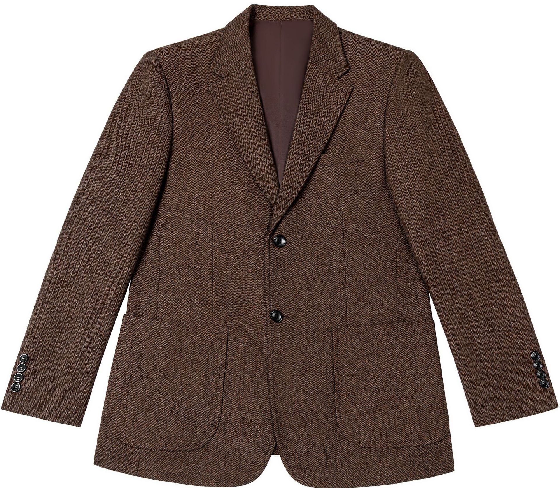 3 Piece Men's Suits Carded Wool Suit with Chevron Pattern New Collection Formal and Business