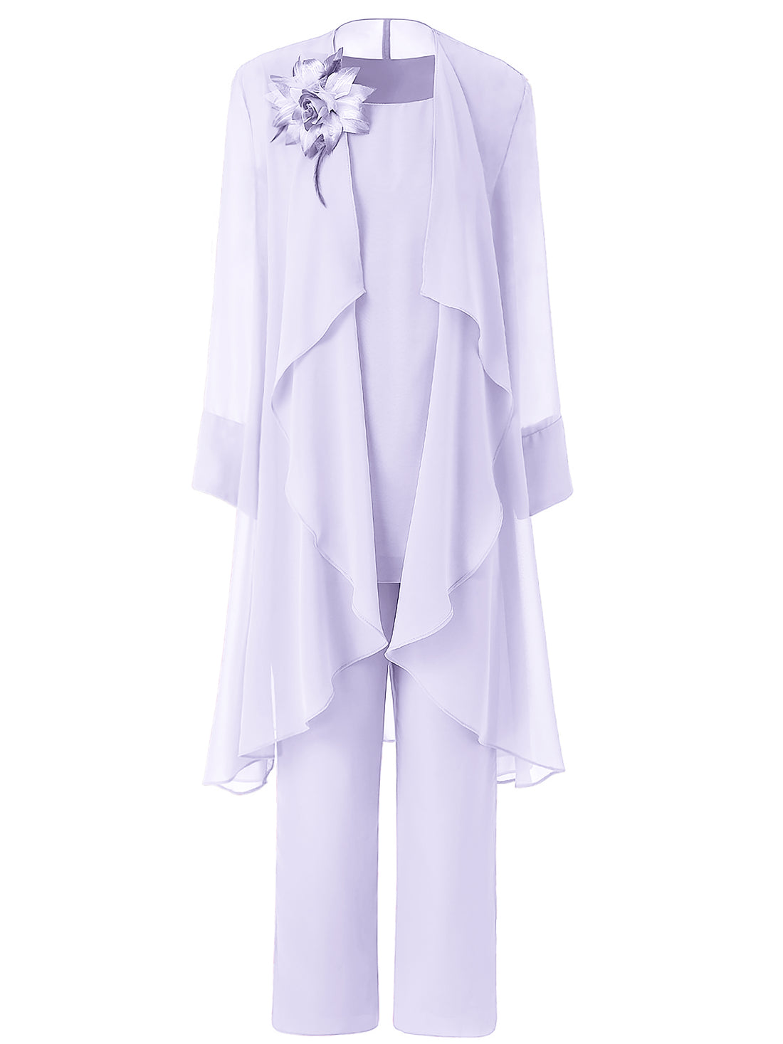Cicinia Dusty Sage Mother Of The Groom Pant Suits For Wedding 2 Pieces Chiffon Beaded With Sleeves main image 0