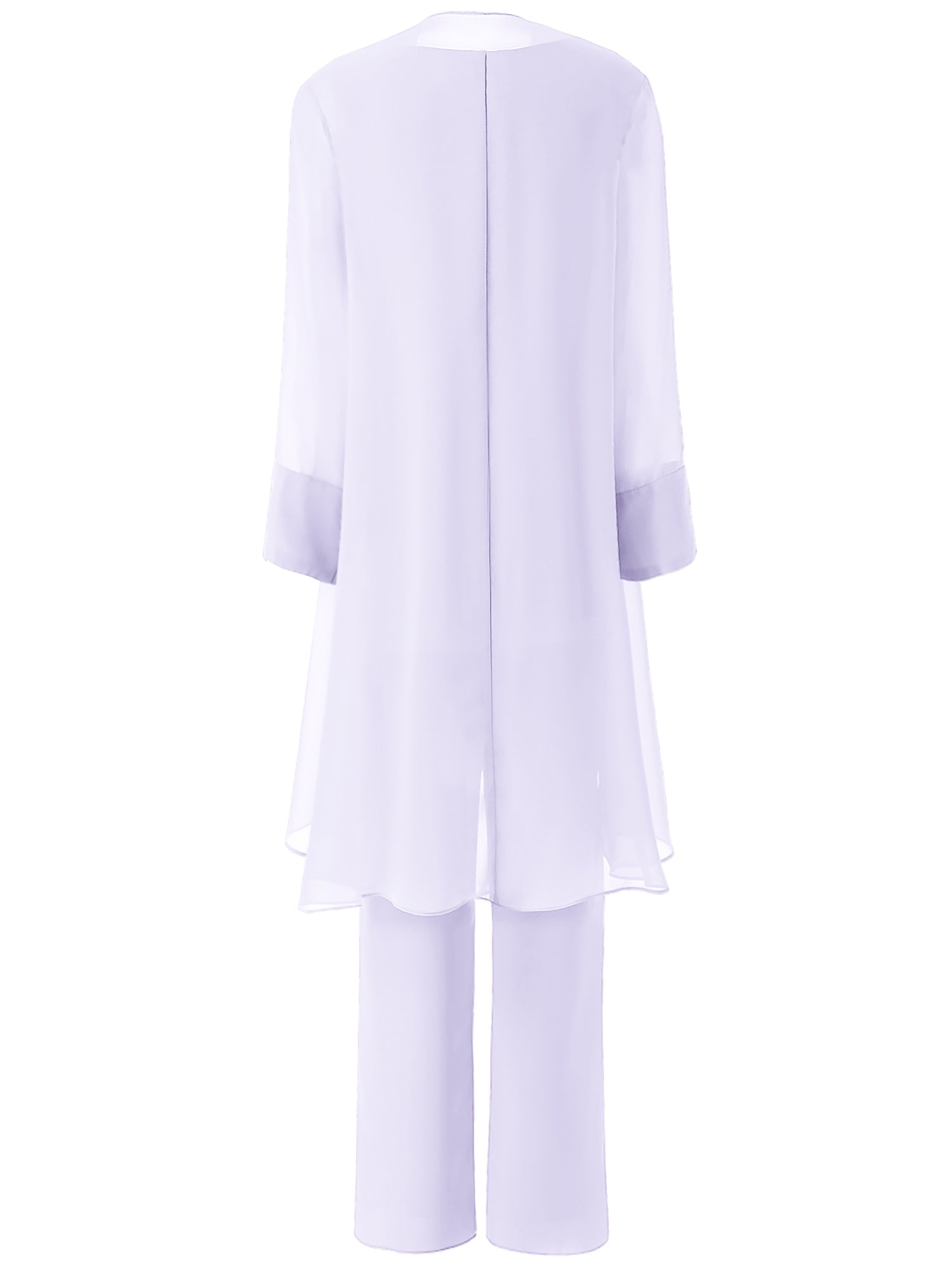 Cicinia Chiffon Ink Blue Mother Of The Bride Pant Suits 2 Pieces Plus Size V-neck main image 1