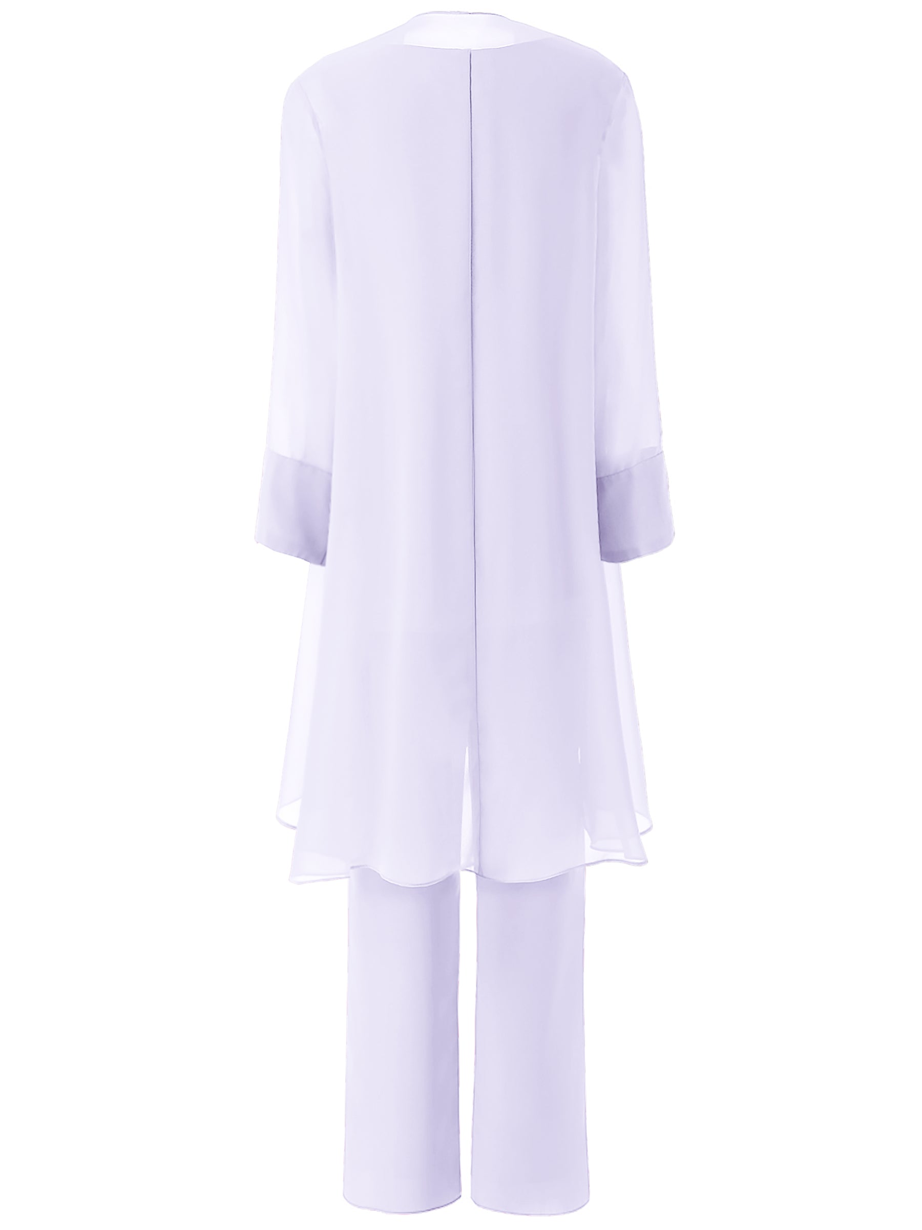 Cicinia Chiffon Slate Blue Mother Of The Bride Pant Suits 2 Pieces Plus Size V-neck main image 1
