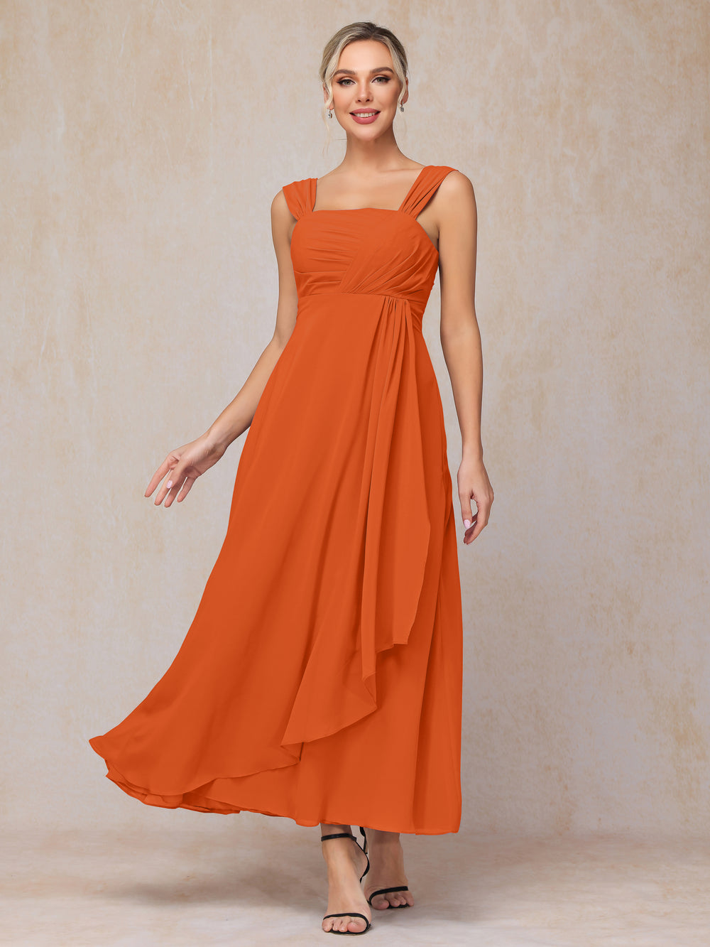 Cicinia Dusty Blue Mother Of The Bride Dress With Sleeves Long Stretch Fabric Sheath V-neck Slit main image 1