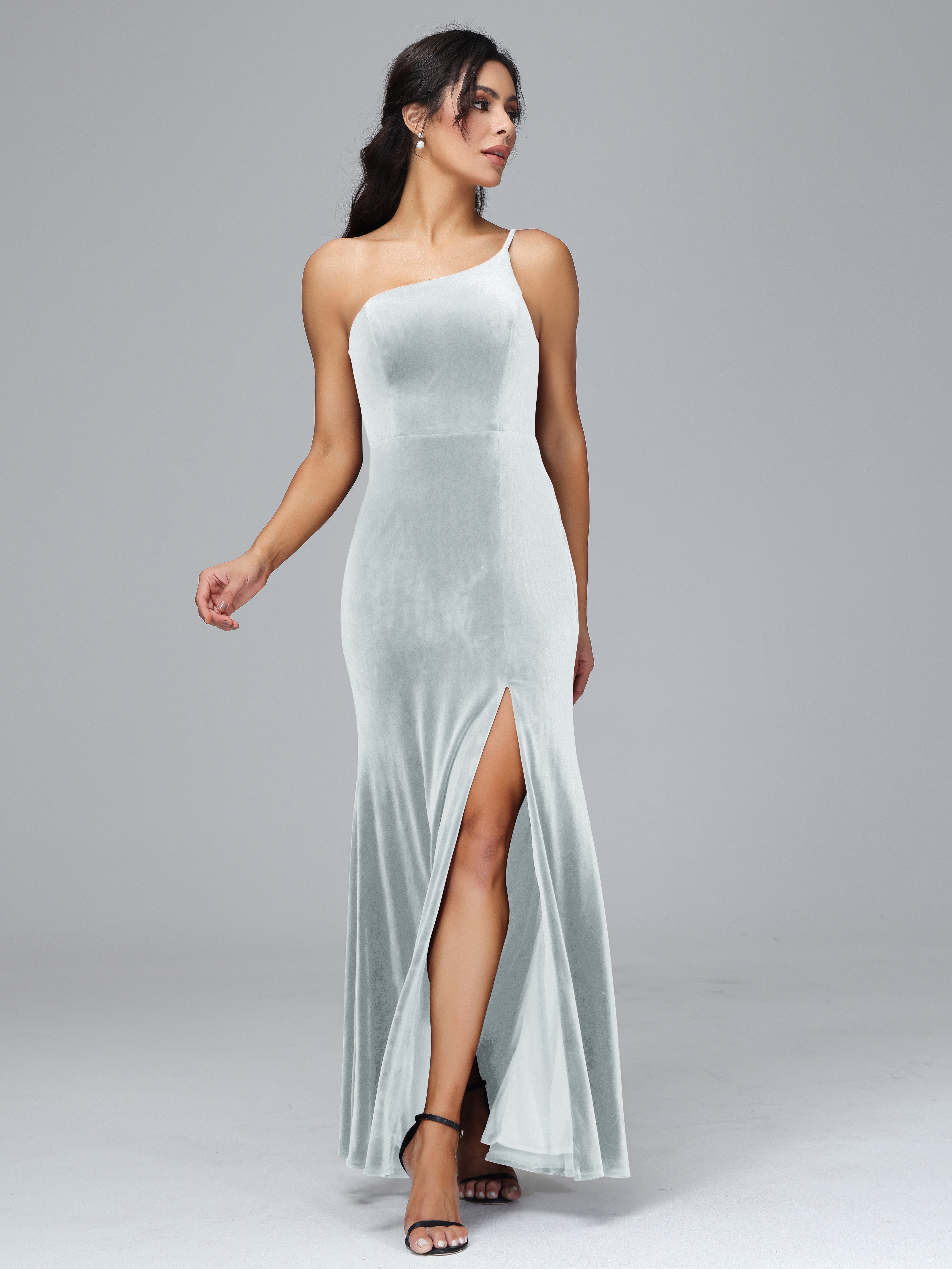 One Shoulder Sheath Split Plus Size Bridesmaid Dresses