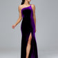 One Shoulder Sheath Split Plus Size Bridesmaid Dresses