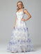 Cicinia Celadon Prom Dresses Long Satin Chiffon A-line Floor Length Off The Shoulder Pufffed Sleeves