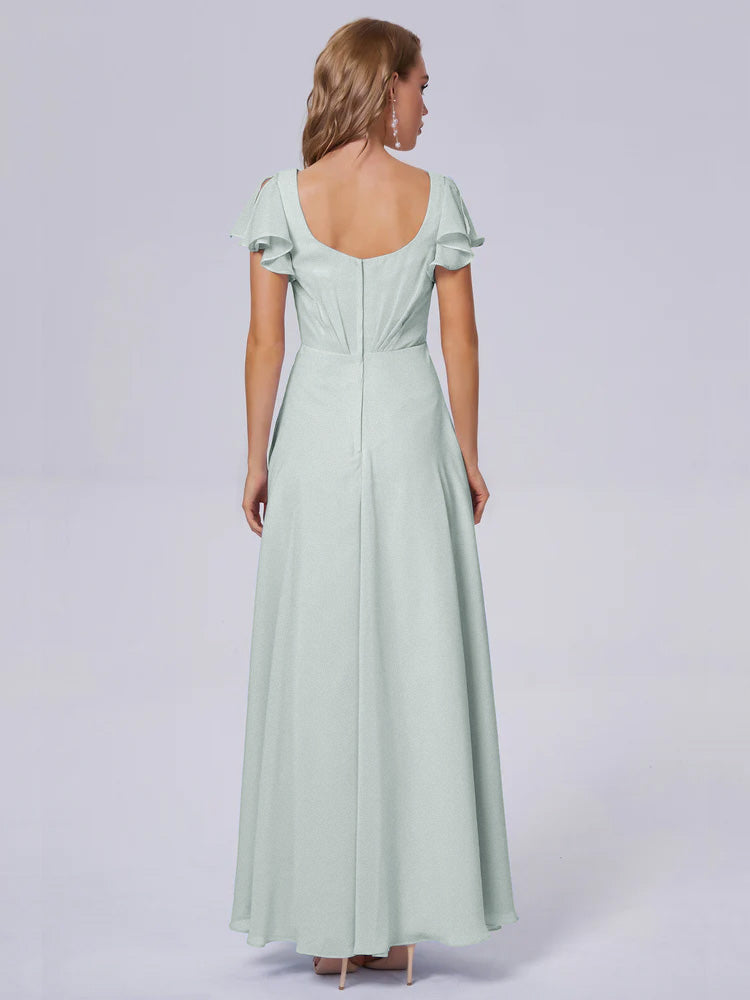 Genevieve V Neck Chiffon Bridesmaid Dresses