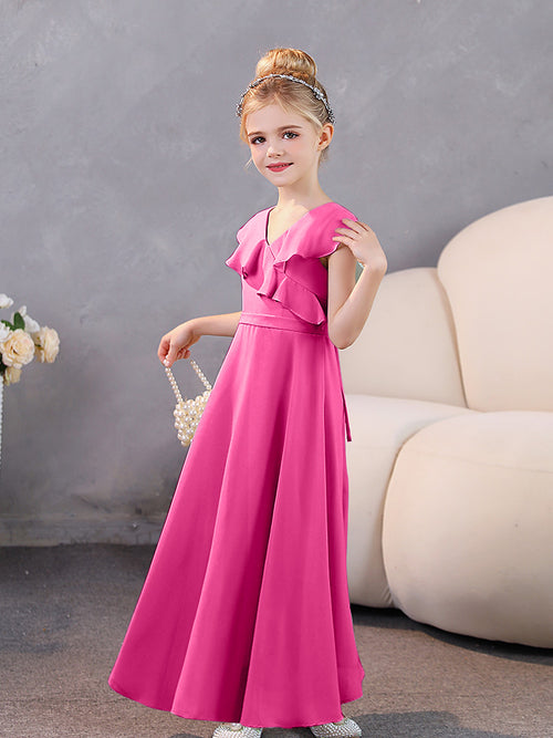 Sleeveless Halter Neckline Chiffon Junior Bridesmaid Dresses Periwinkle