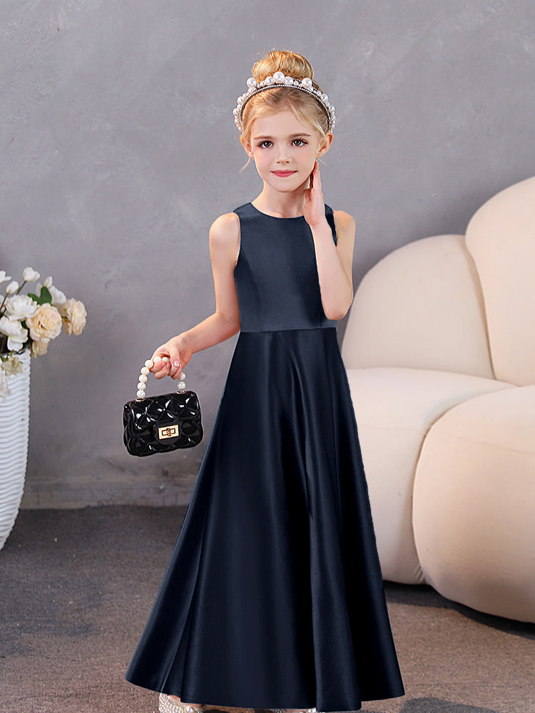 satin junior bridesmaid dresses Sejanu for Girls Sleeveless Flower Girl Dress for Wedding Backless Girls Formal Party Gowns with BowBurgundy- 4: Clothing, Shoes & Jewelry neckline with spaghetti straps Floral A-line Satin Junior Bridesmaid
