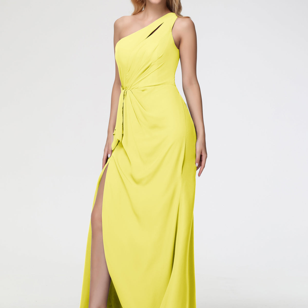 Lemon Bridesmaids Dresses One Shoulder Sheath/Column Sleeveless Long S Lemon Bridesmaids Dresses One Shoulder Sheath/Column Sleeveless Long S