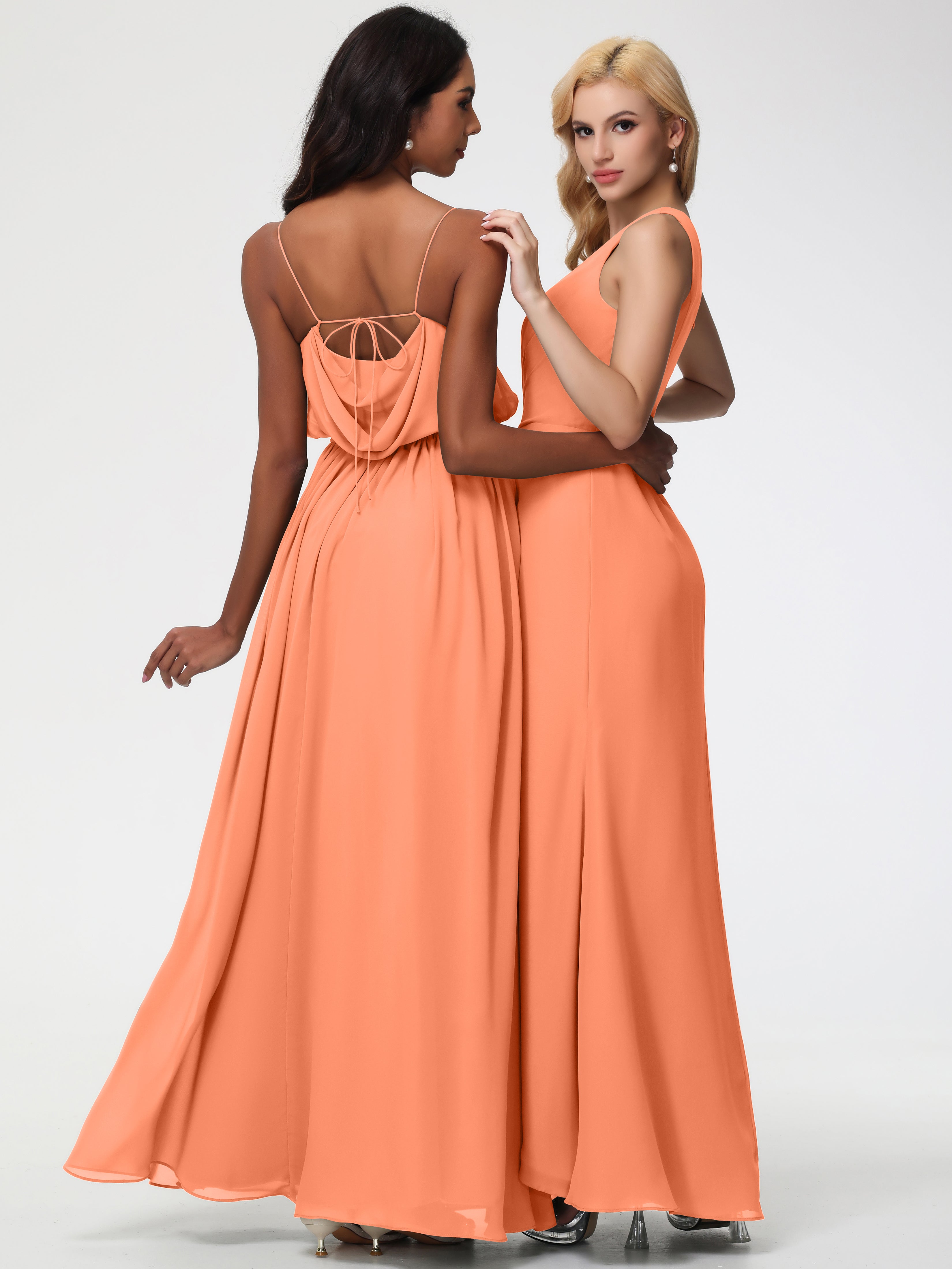 One Shoulder Sheath/Column Sleeveless Long Split Chiffon Bridesmaid Dresses (Copy)