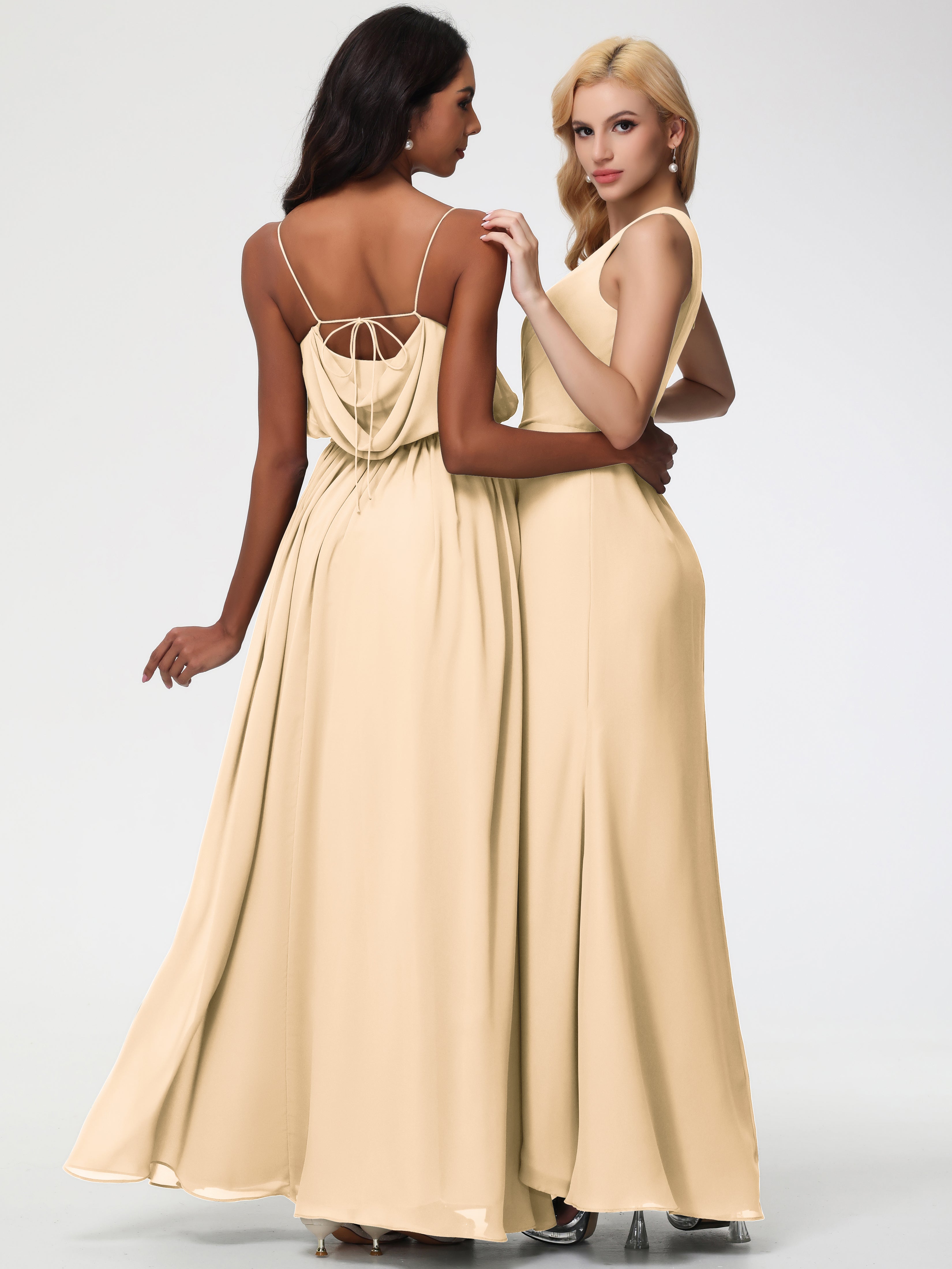 One Shoulder Sheath/Column Sleeveless Long Split Chiffon Bridesmaid Dresses (Copy)
